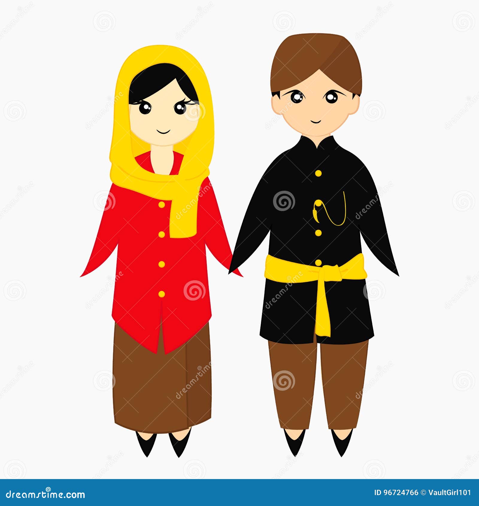 Betawi Traditional Clothes Vector  Stock Vector  