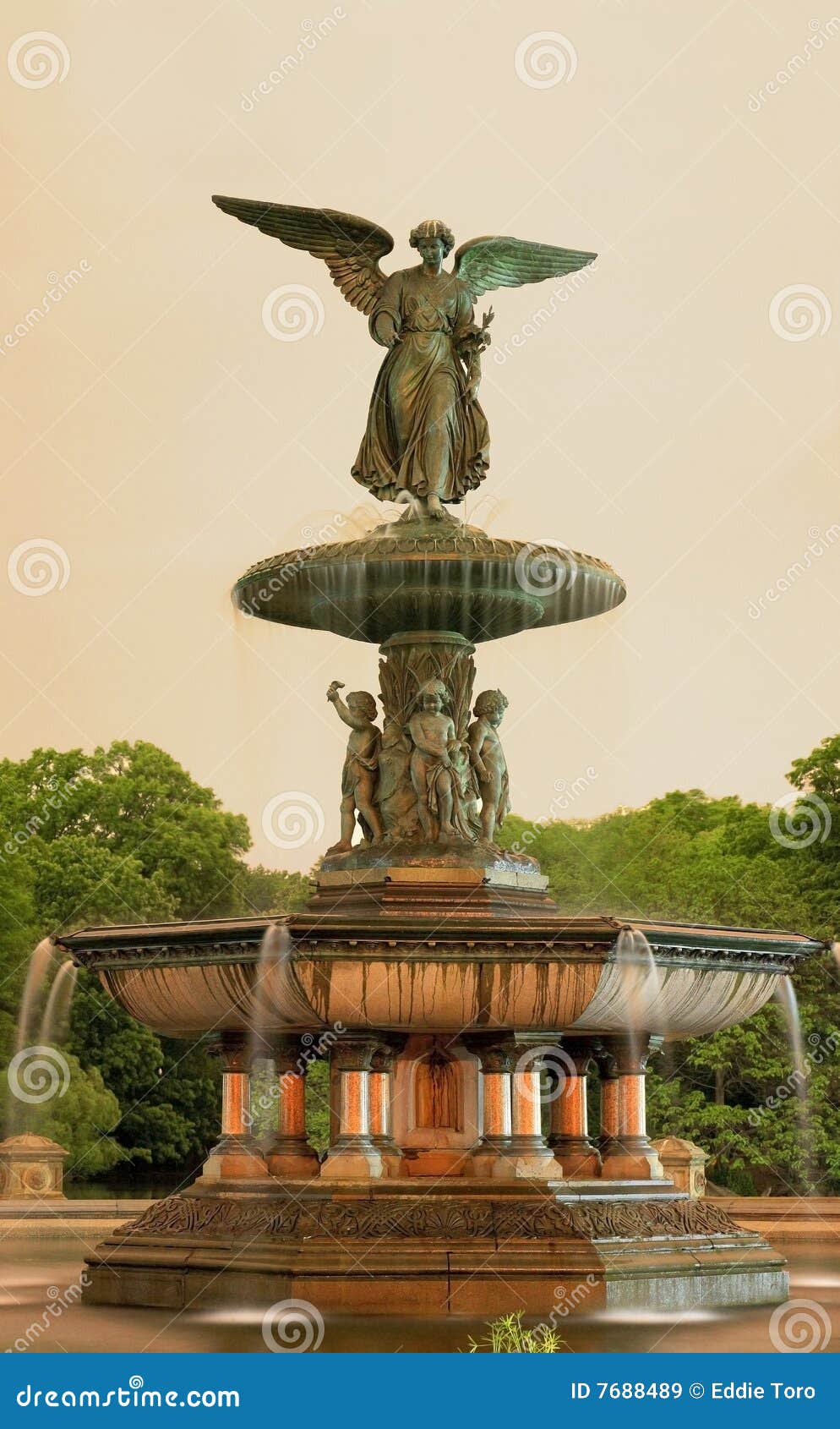 Bethesda Fountain Central Park Ny Stock Image Image of dark, york