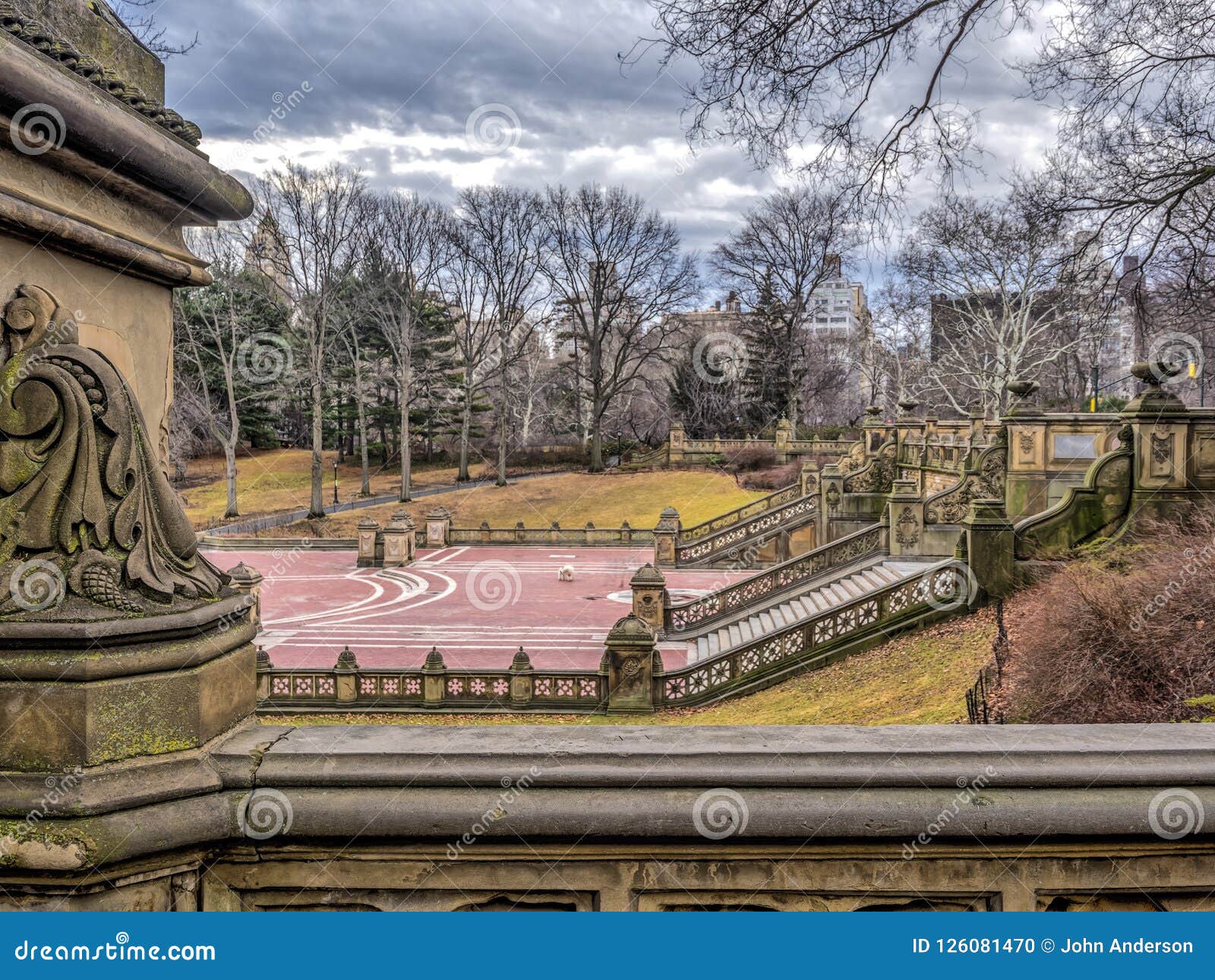 Bethesda Terrace and Fountain overlook The Lake in New York City's