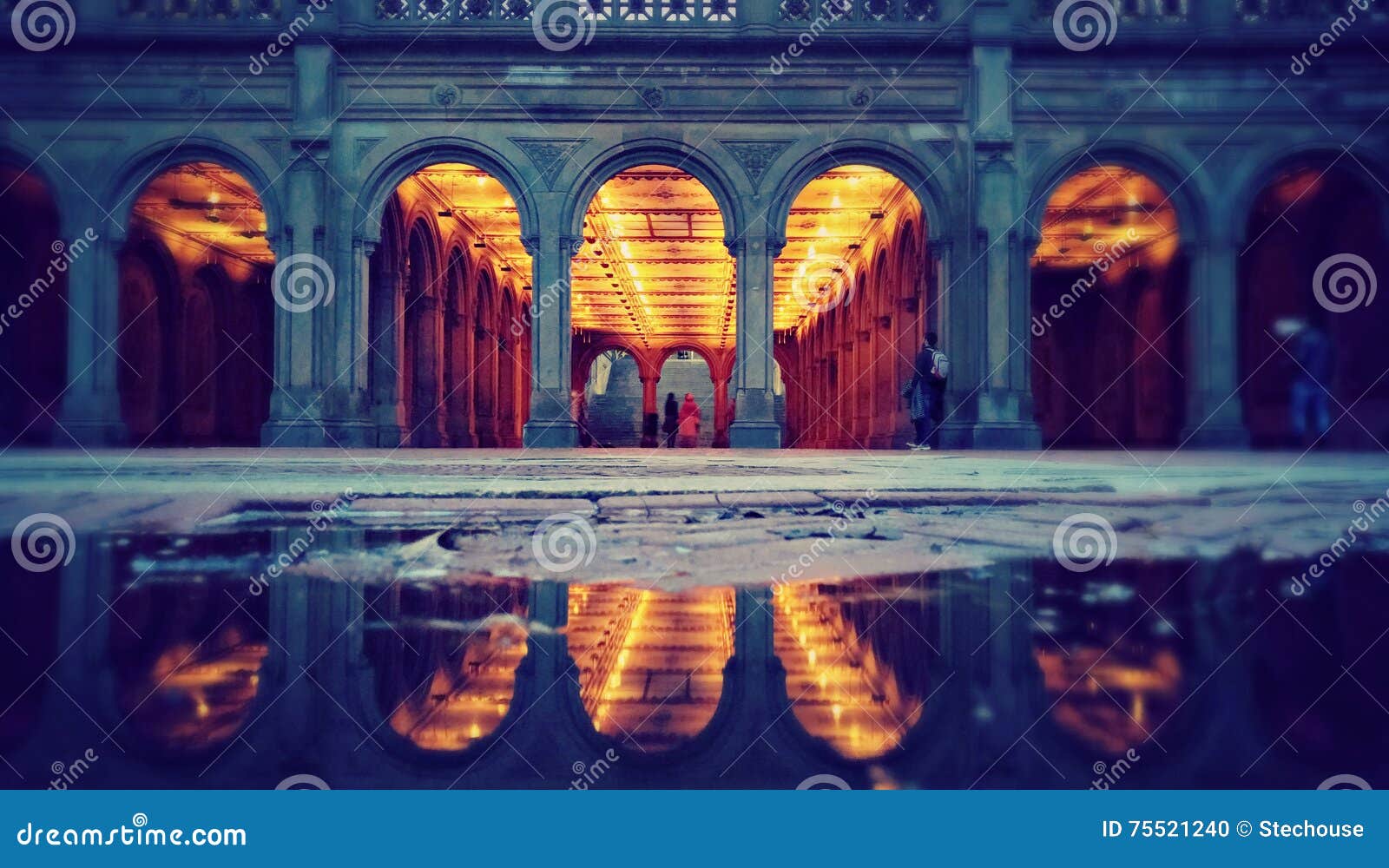 Bethesda Terrace and Fountain overlook The Lake in New York City's