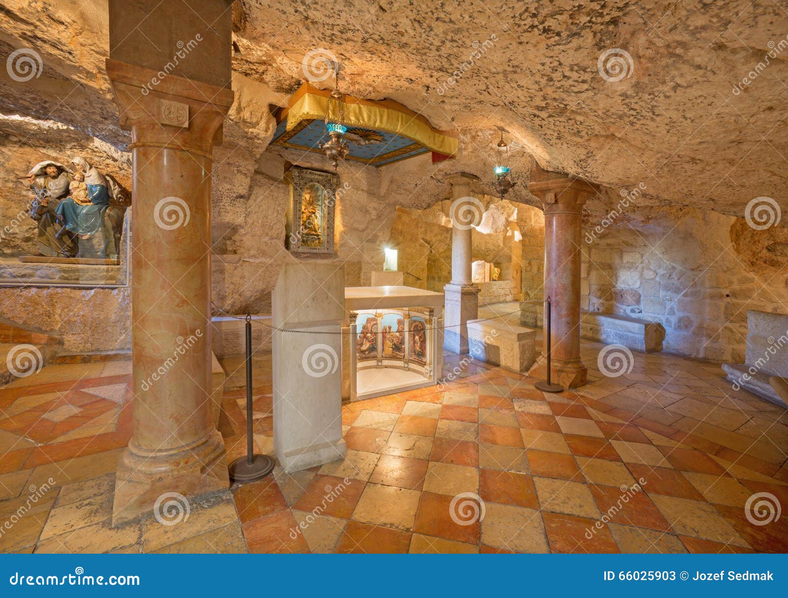 Bethlehem the Cave of Milk Grotto Chapel. Stock Image Image of