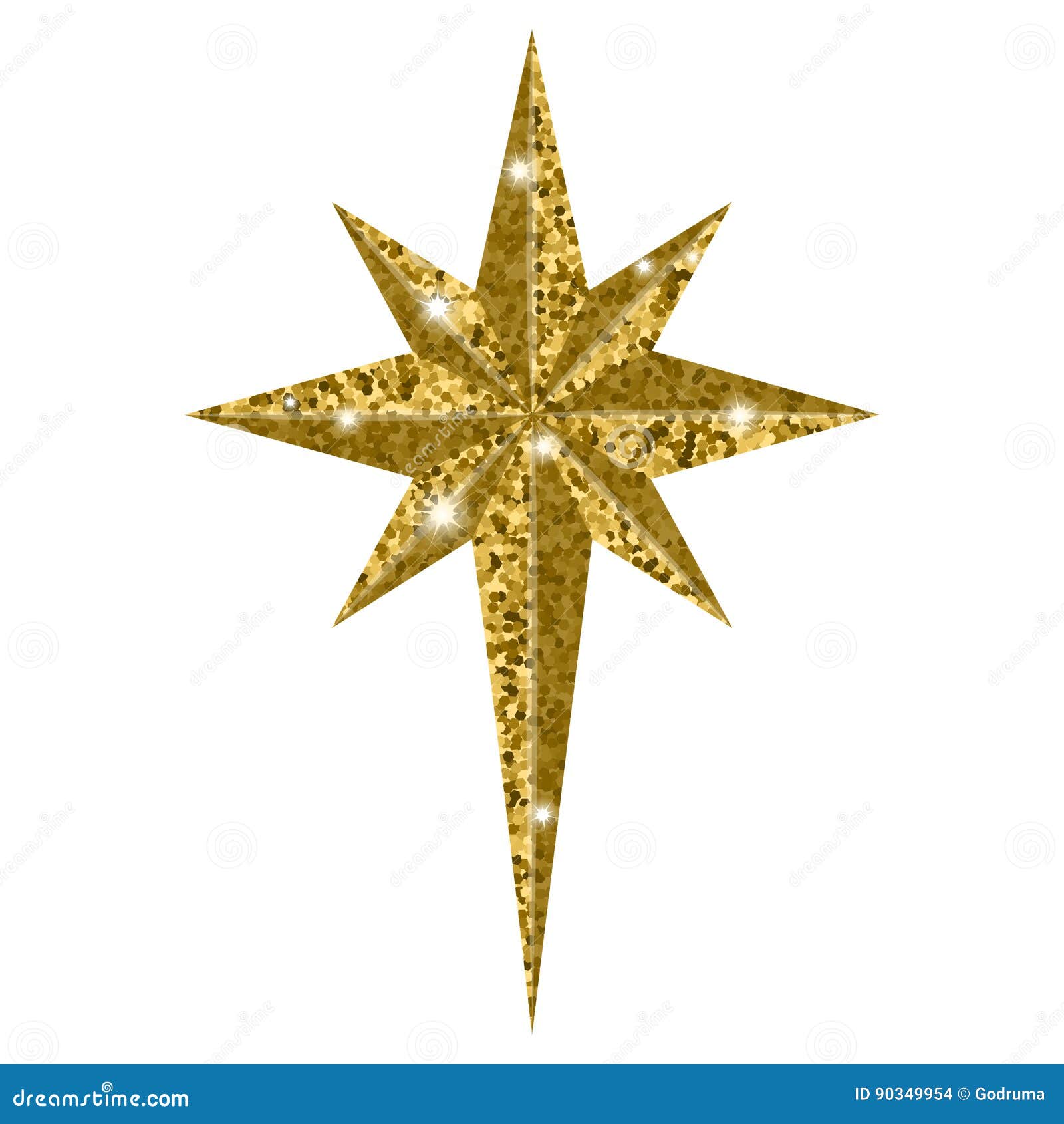 Bethlehem Christmas Golden Star Isolated on White Background Stock ...