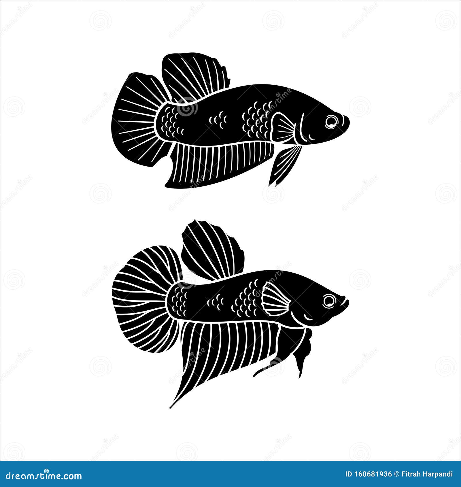 Betta Fish Icon Silhouette Vector Stock Vector - Illustration of