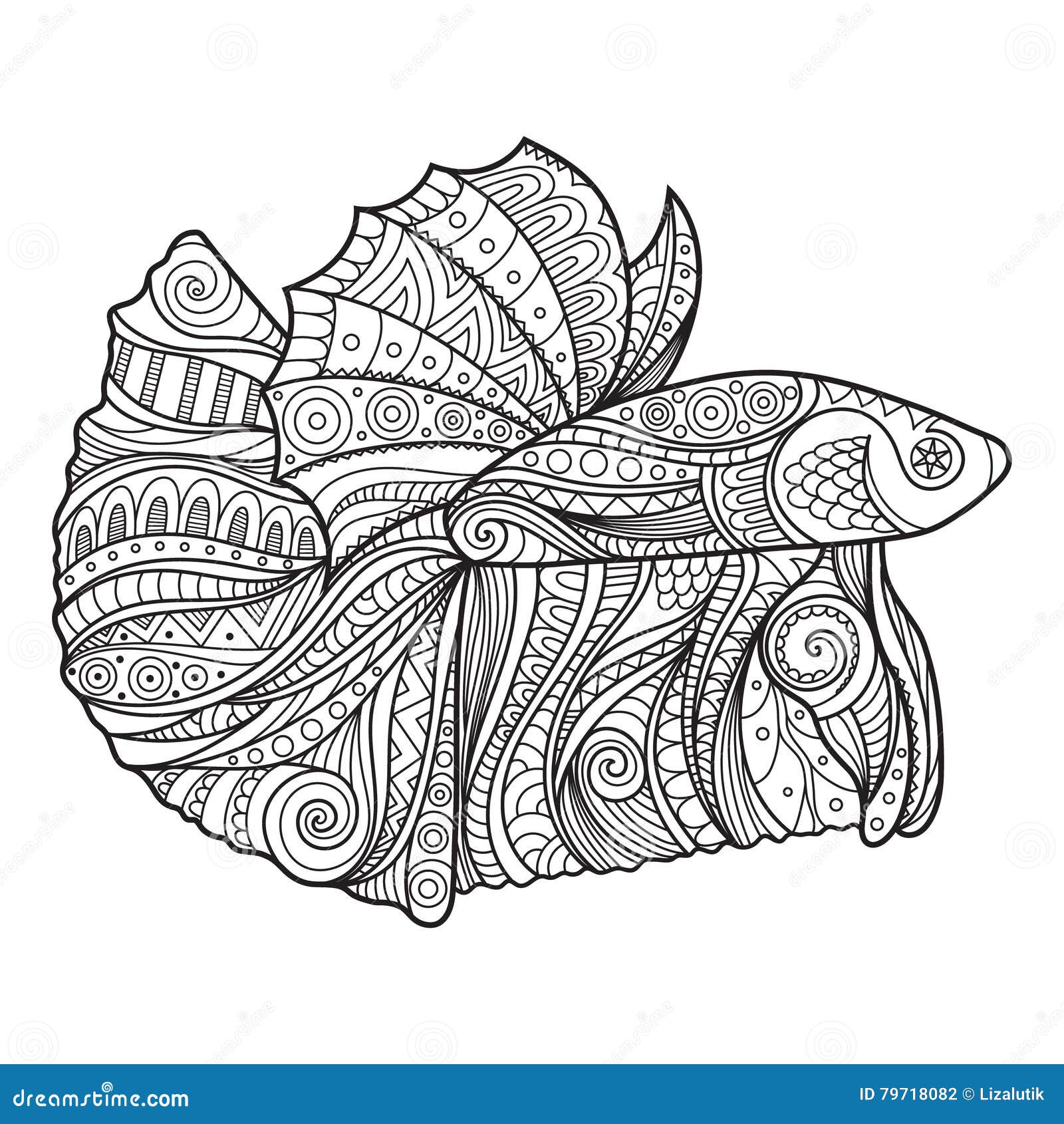Download Betta Fish Zenart Stylized stock vector. Illustration of ...