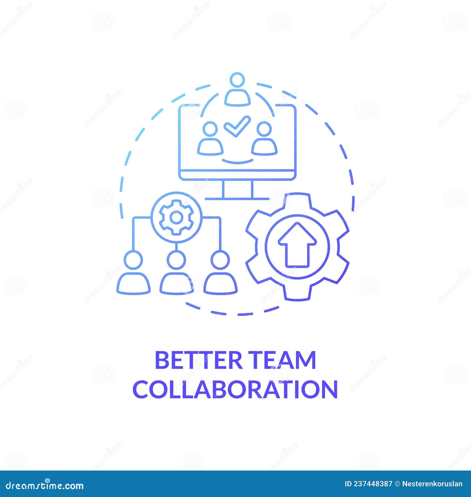 Better Team Collaboration Blue Gradient Concept Icon Stock Vector