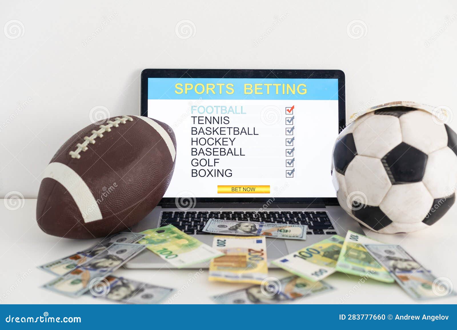 Betting Bet Sport Phone Gamble Laptop Over Shoulder Soccer Live Home Website Concept - Stock Image Stock Photo