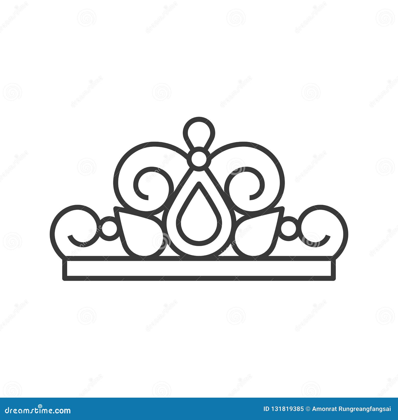 beuauty pageant or princess crown, outline icon