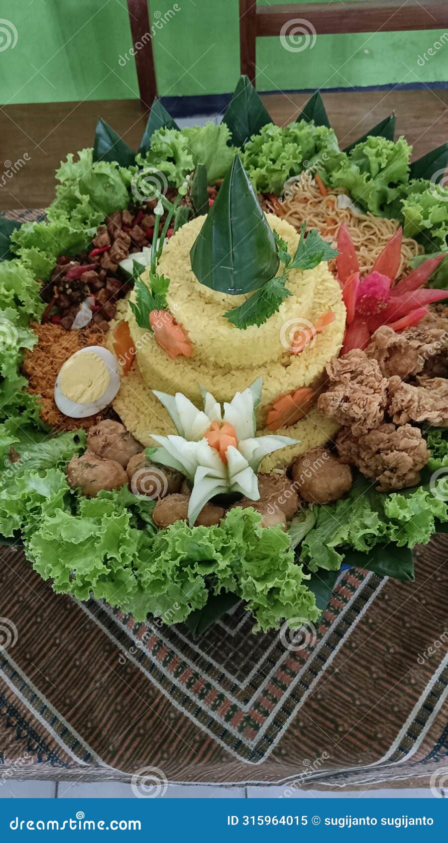 the beutiful of tumpeng form java fo ritual ceremony