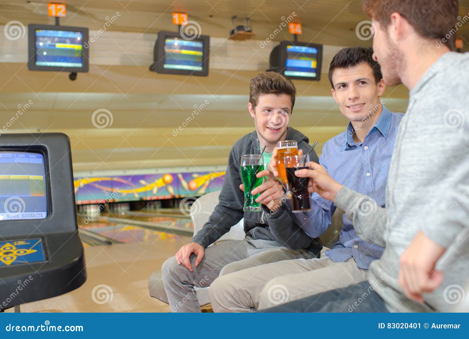 Beverage in bowling center stock image. Image of buddy 83020401