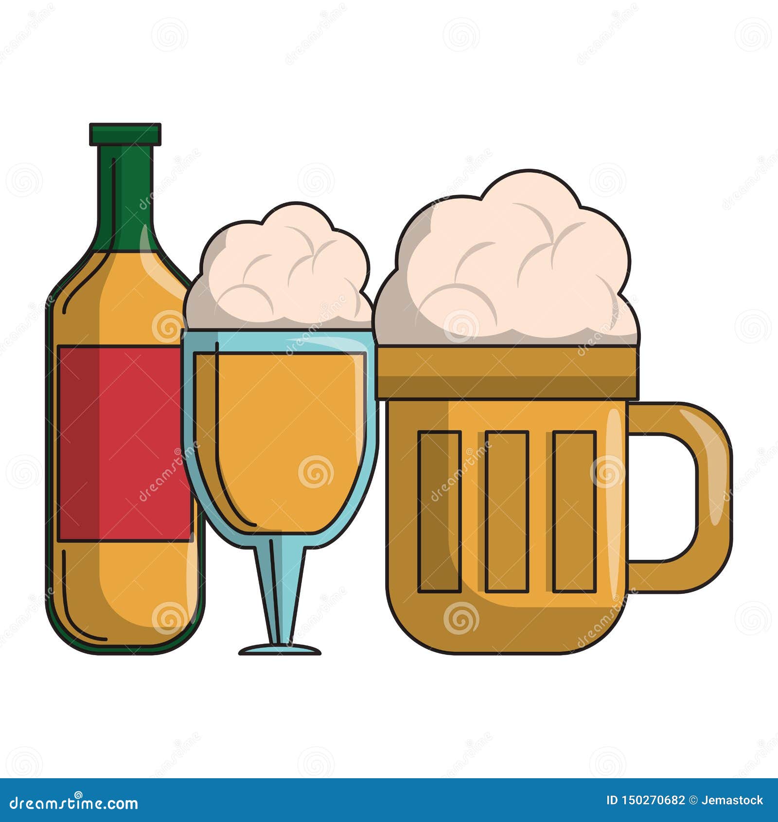 Beverage Liqueur and Drink Cartoon Stock Vector - Illustration of dessert,  icon: 150270682