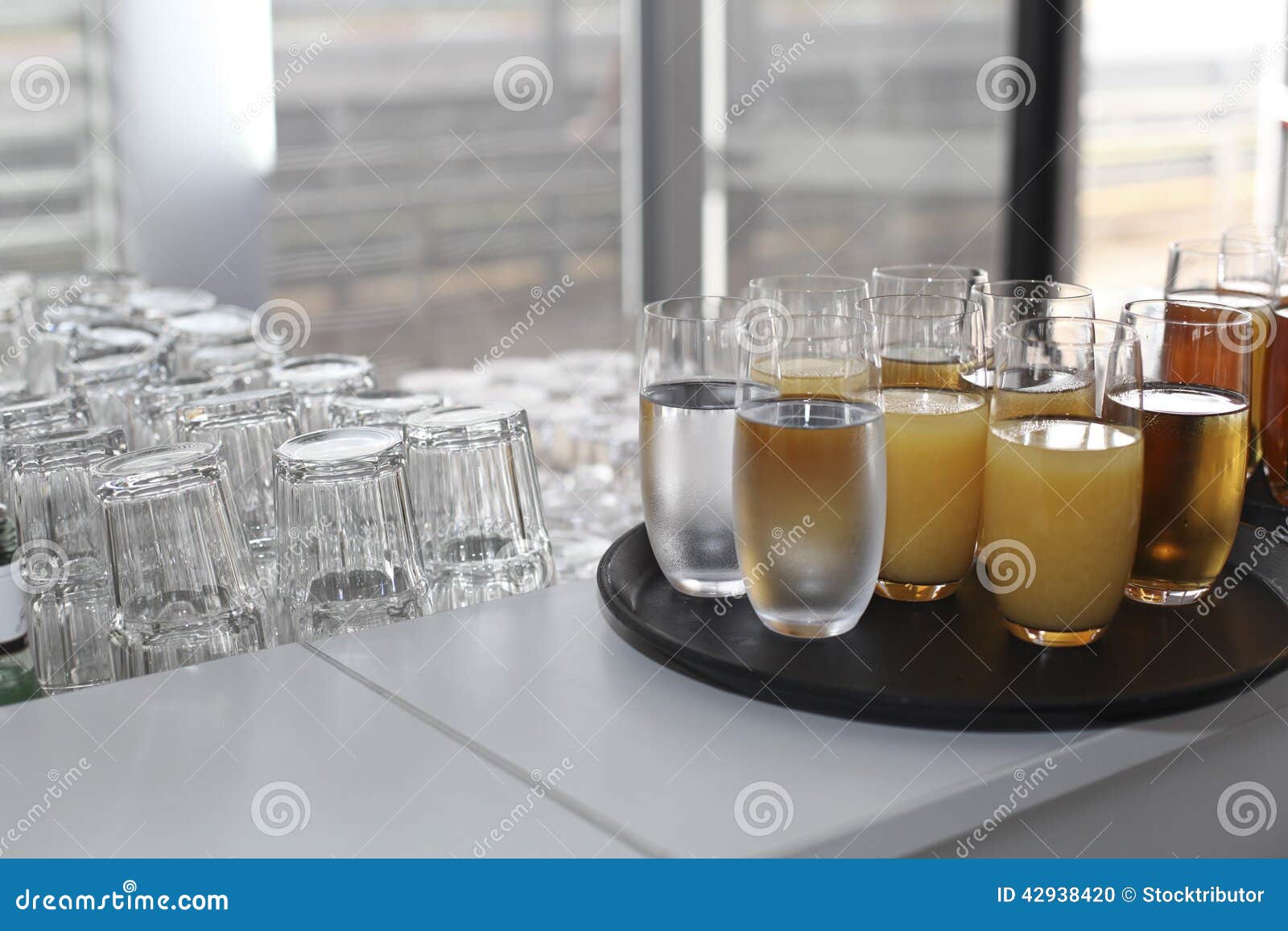 Beverages buffet breakfast stock photo. Image of island 42938420