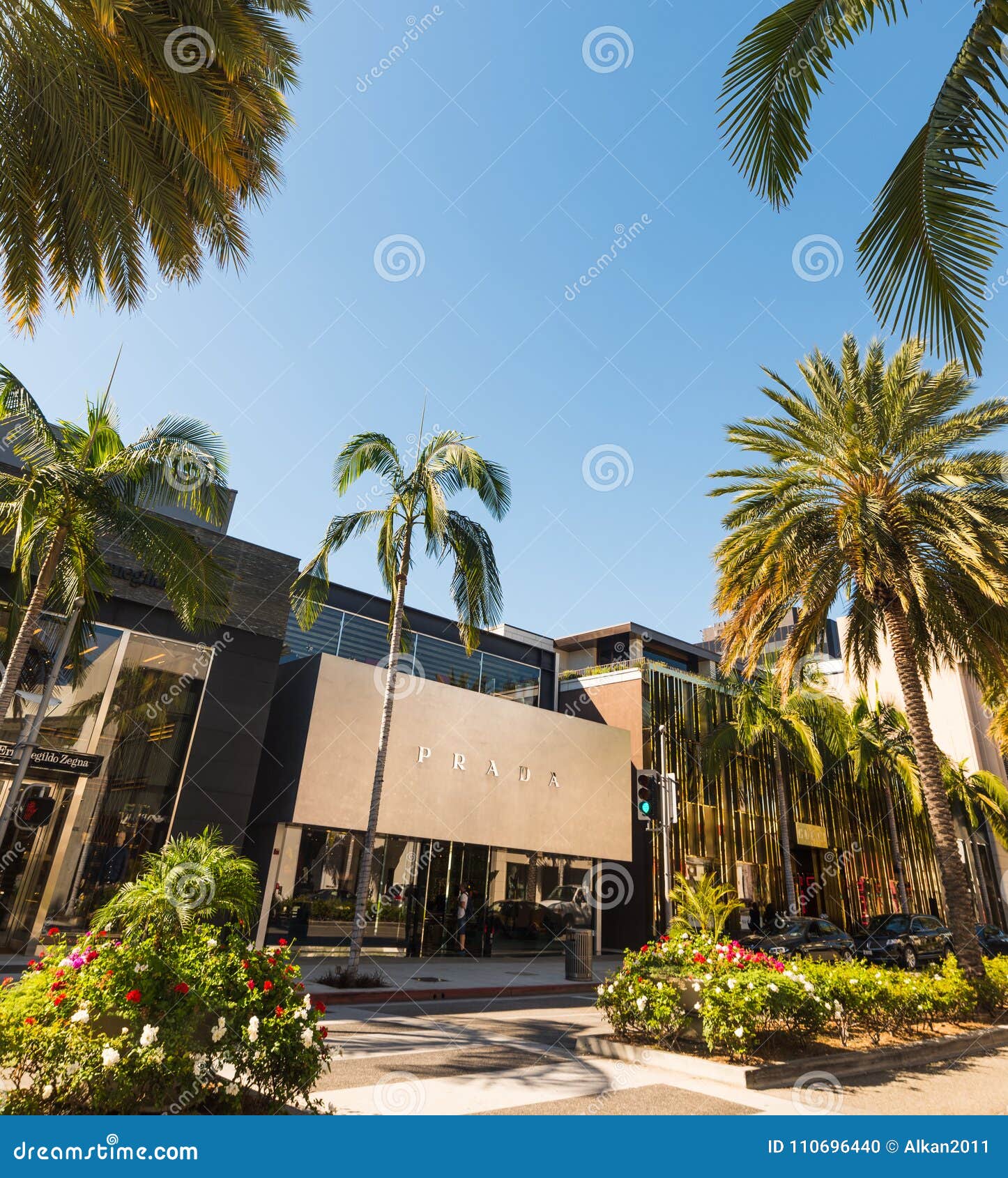 Prada store in Rodeo Drive editorial image. Image of goods - 110696440