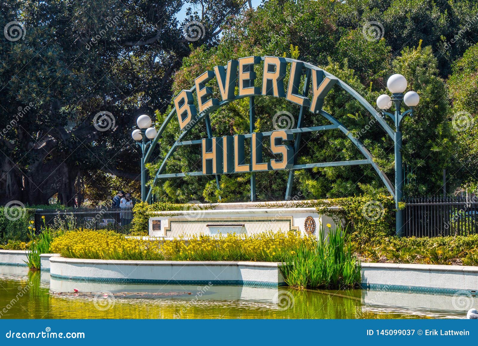 Beverly Hills Gardens Park In The City Of Los Angeles Editorial