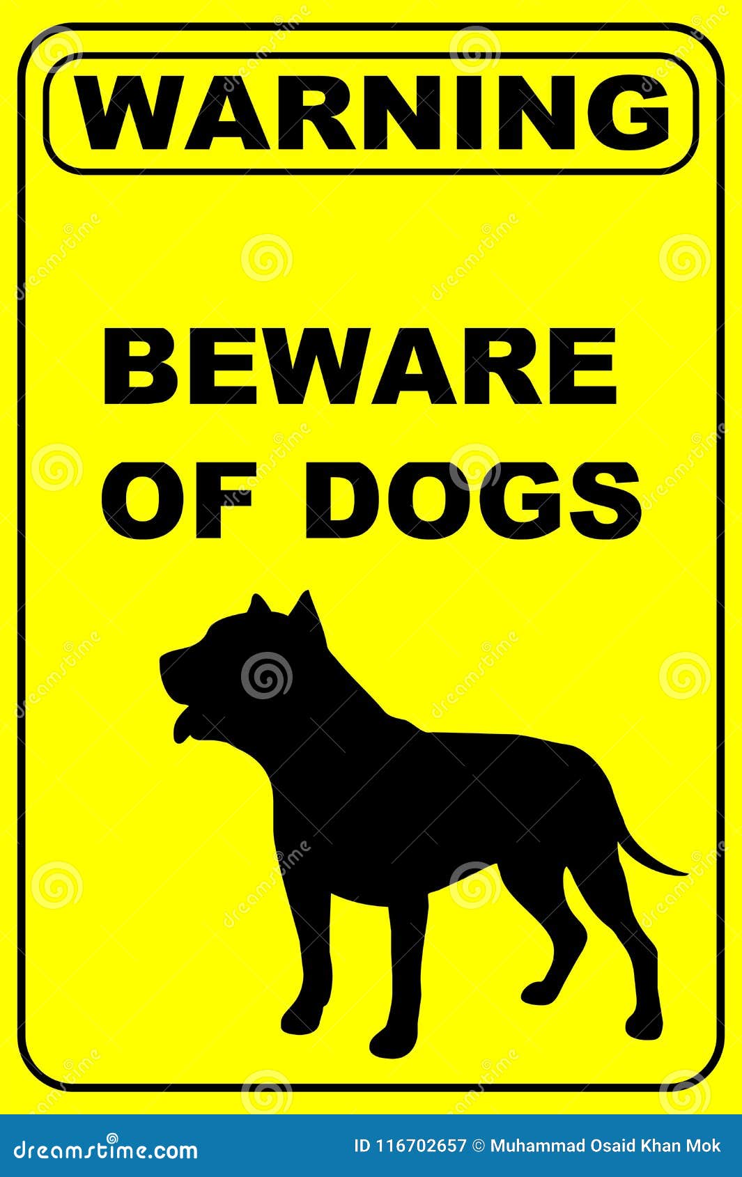 warning beware of dog sign