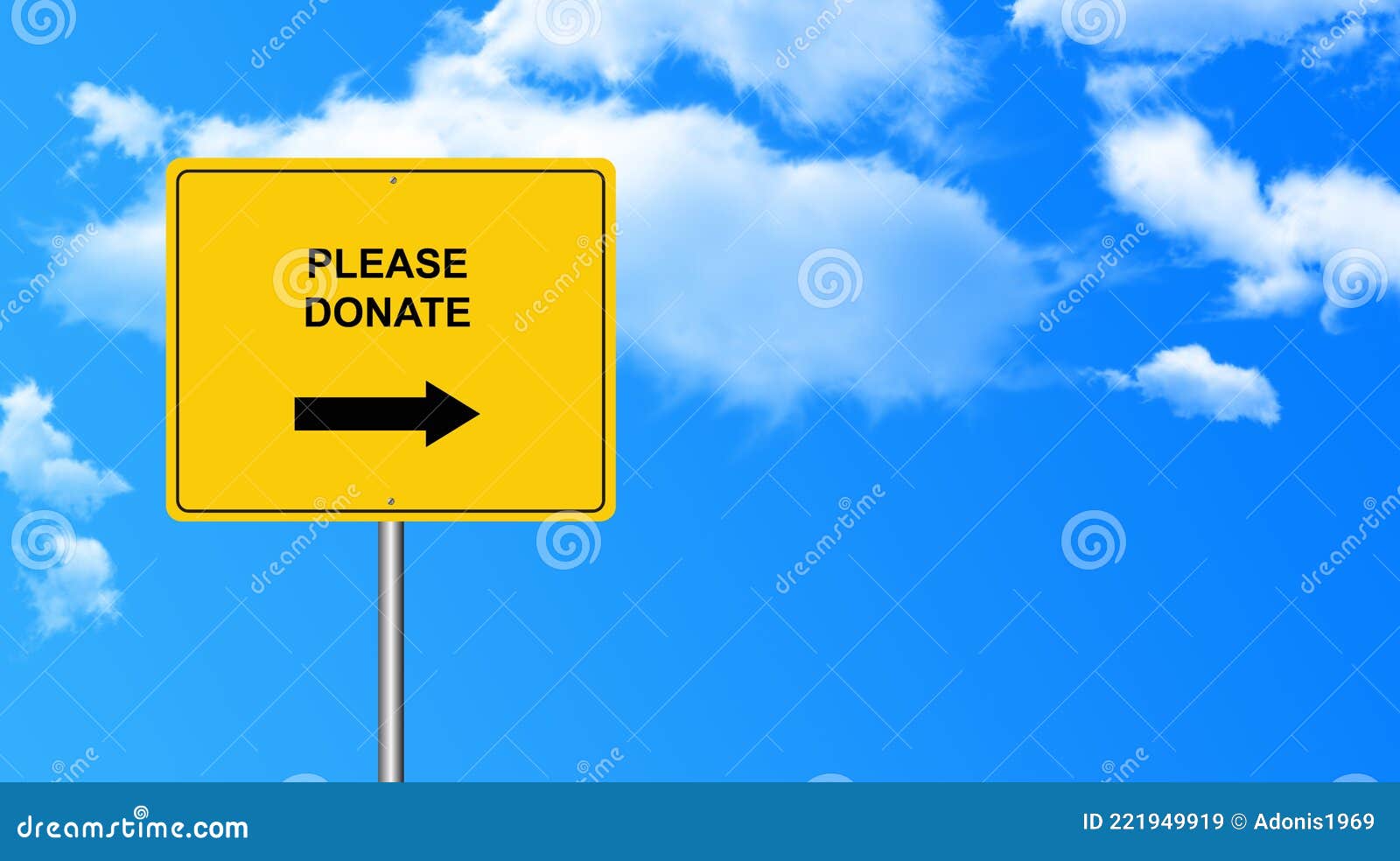 Please Donate Road Sign. Stock Photo, Picture and Royalty Free