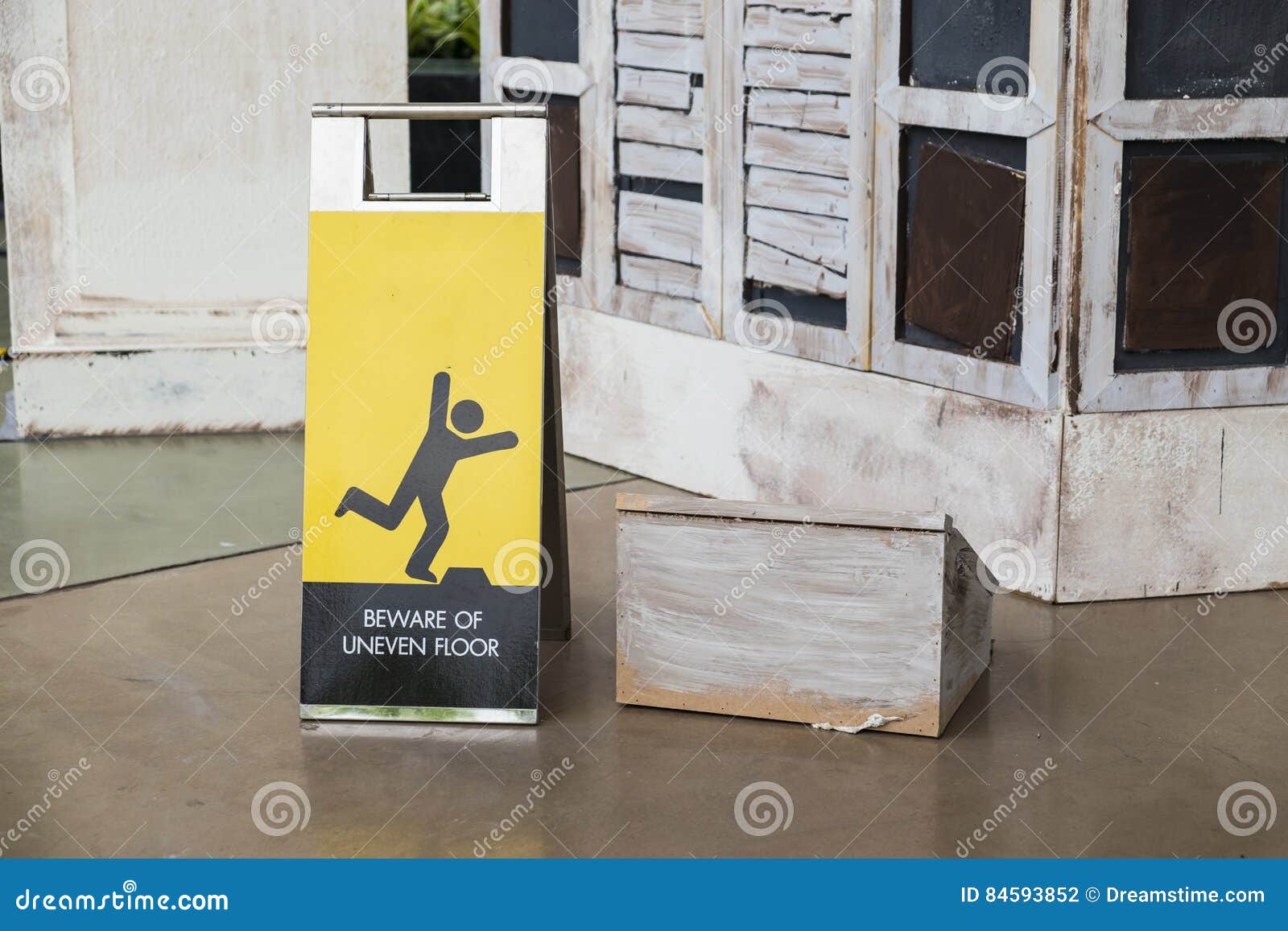 Beware Uneven Floor Sign Stock Photo Image Of Beware 84593852