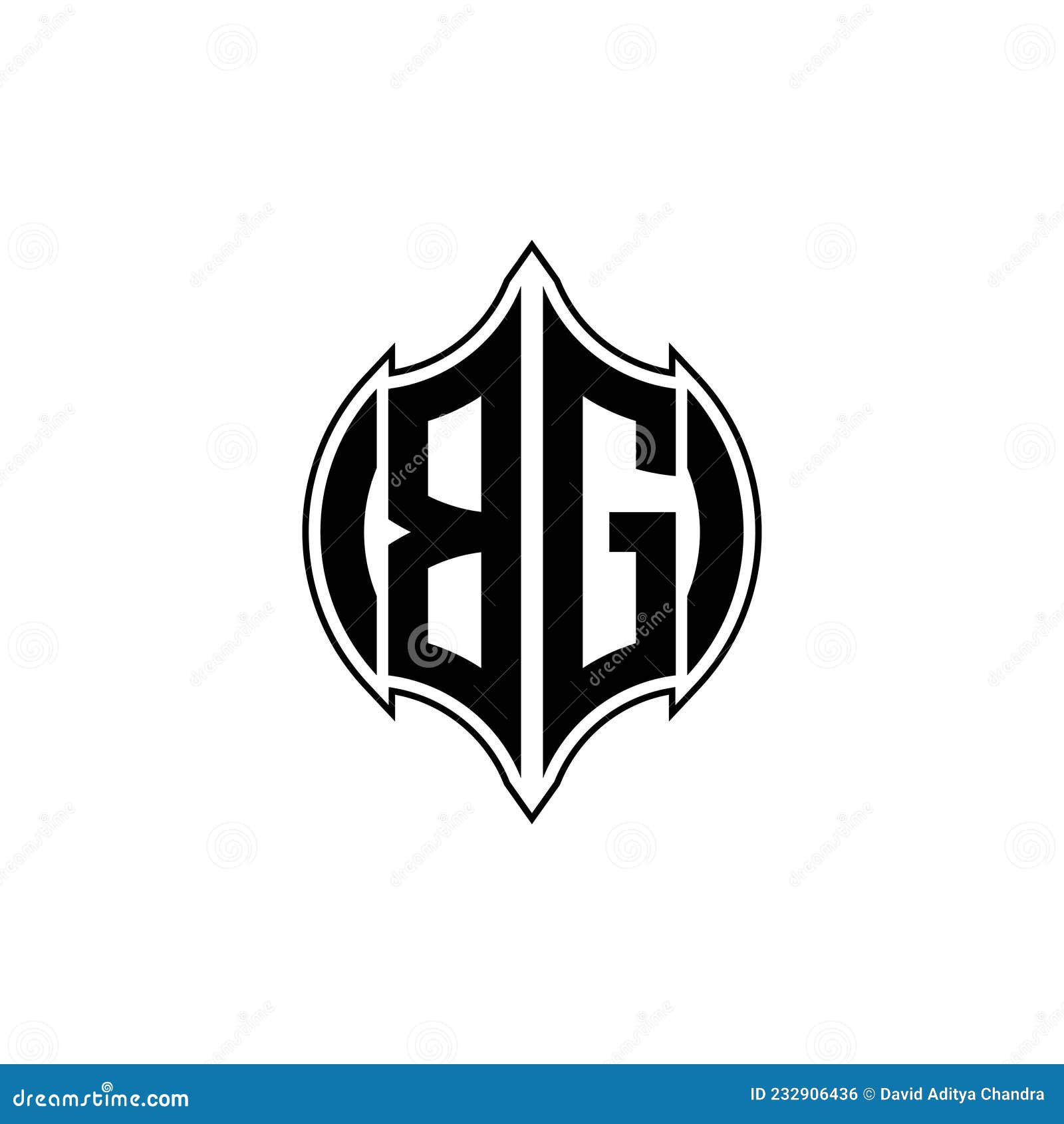 bg logo monogram geometric shield  style