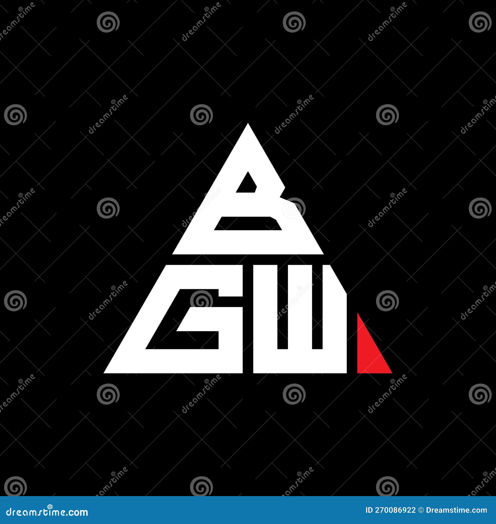 bgw triangle letter logo  with triangle . bgw triangle logo  monogram. bgw triangle  logo template with red