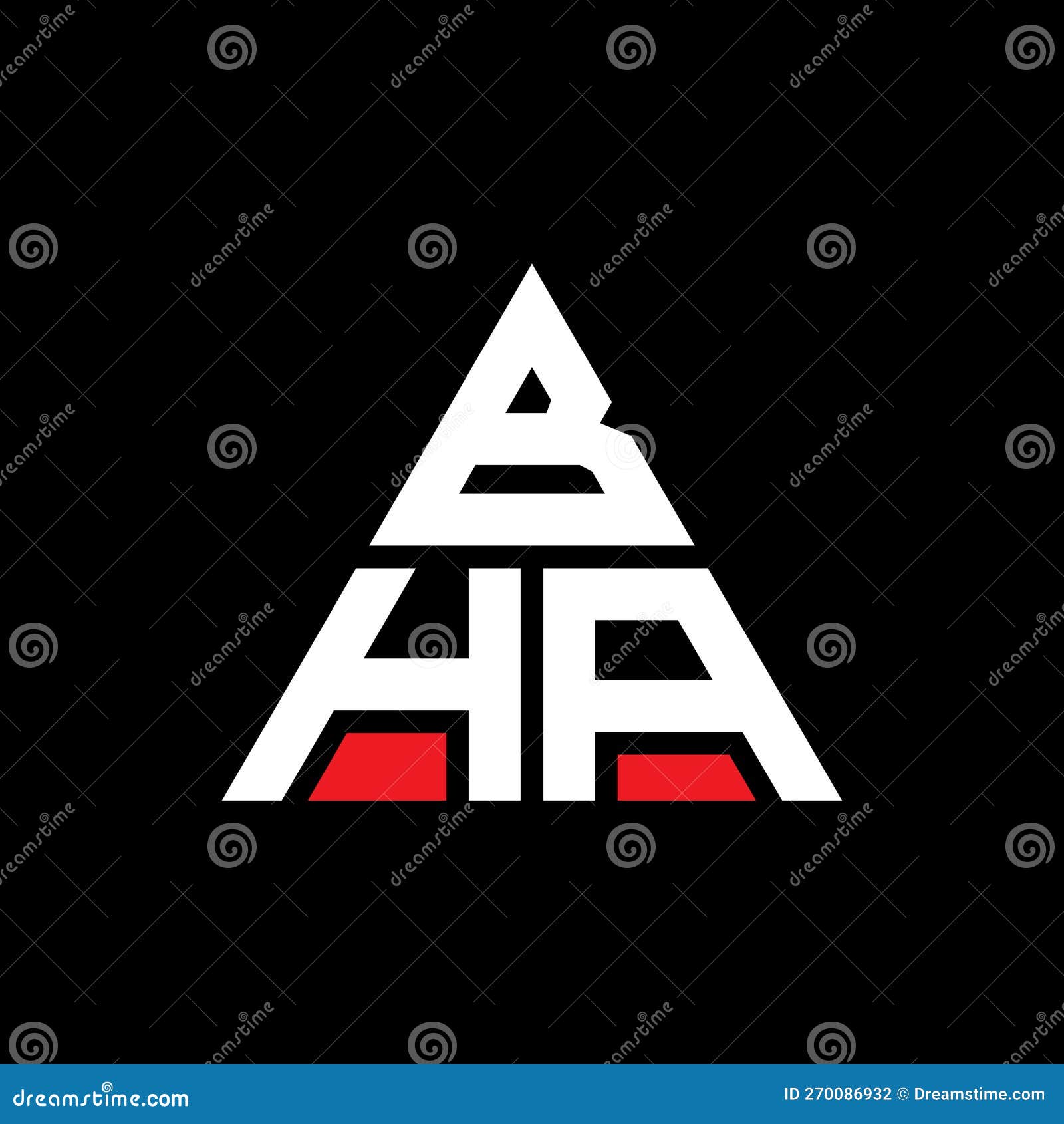 bha triangle letter logo  with triangle . bha triangle logo  monogram. bha triangle  logo template with red