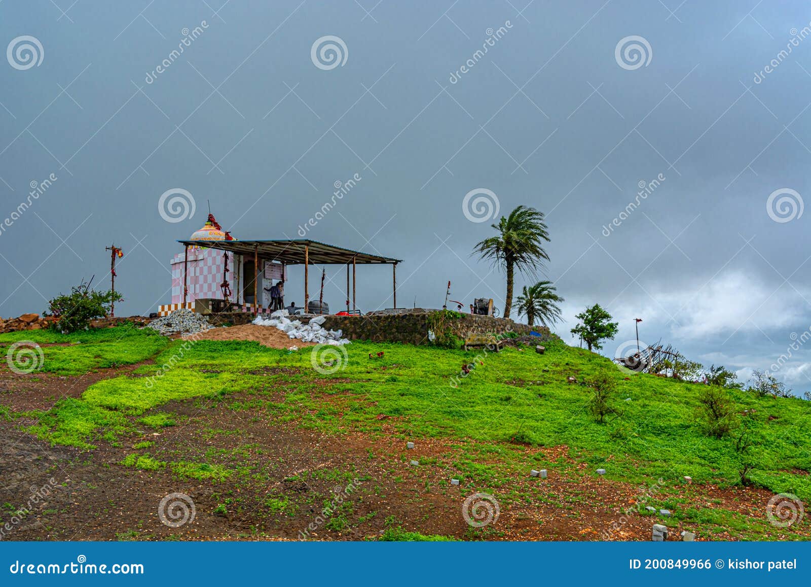 Bhadrakali Pavagadh during Monsoon Stock Photo - Image of time ...