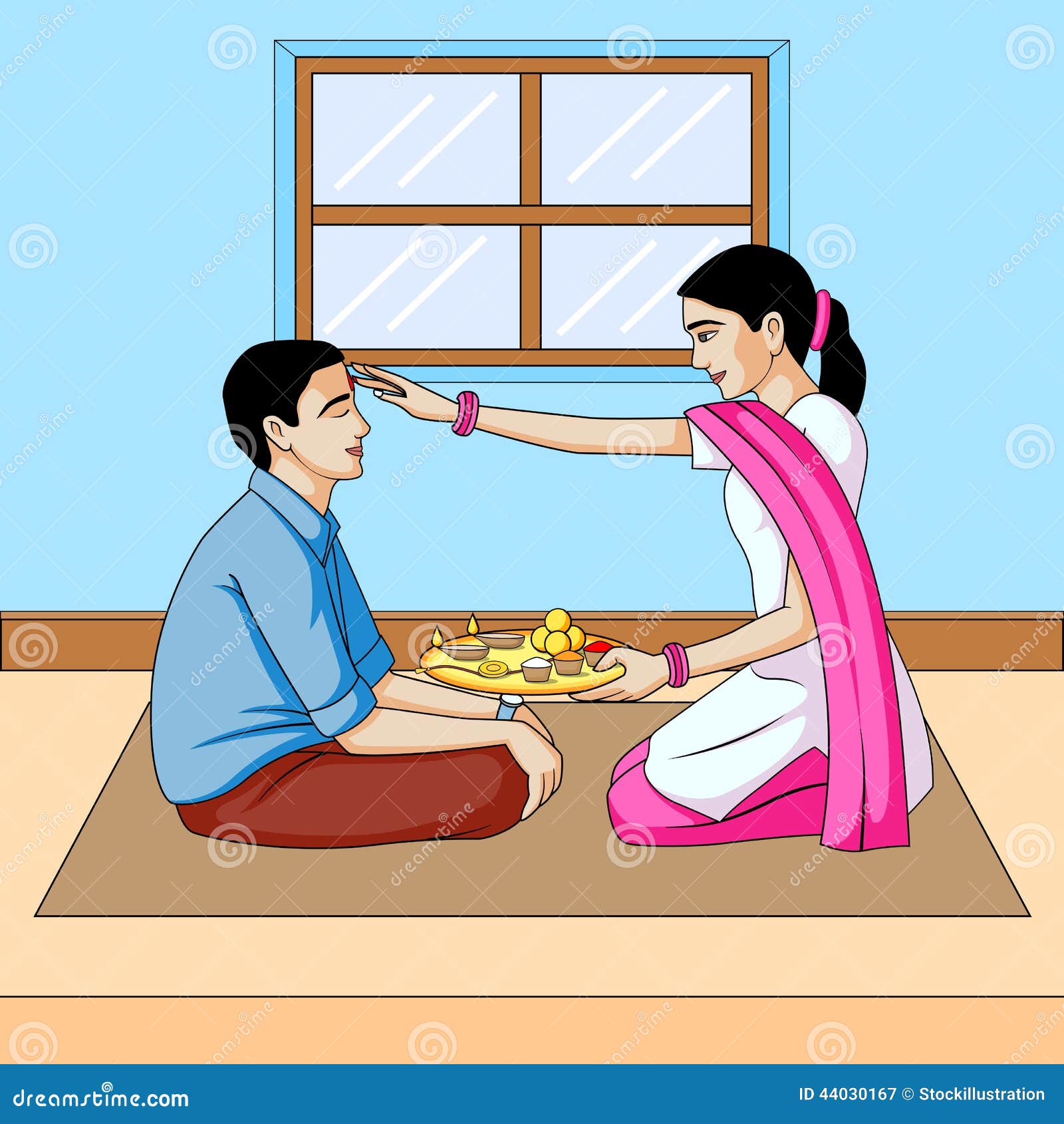 Bhai Dooj, Brother and Sister Festival India Stock Vector - Illustration of  female, hinduism: 44030167