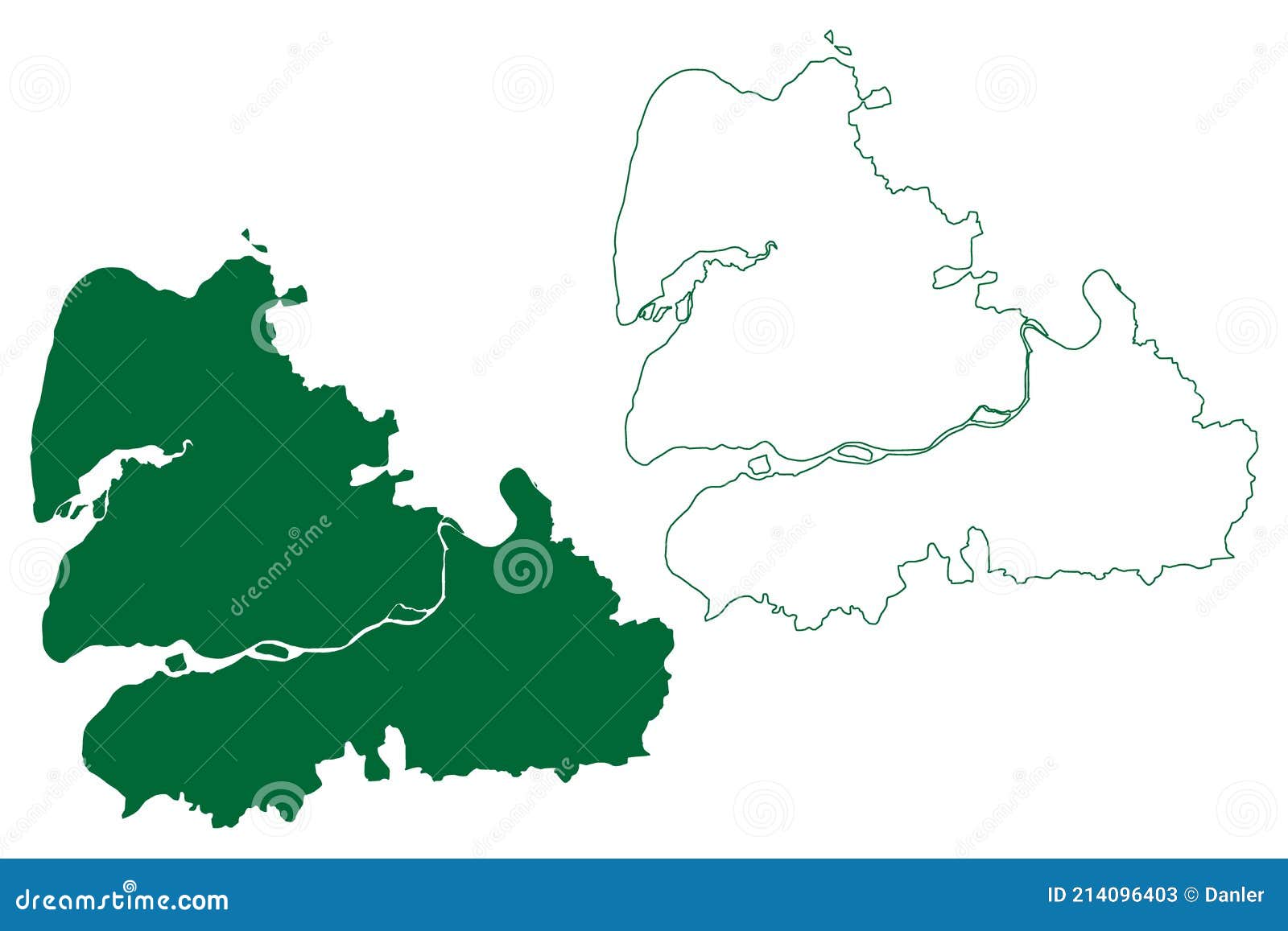 Bharuch District Gujarat State, Republic of India Map Vector