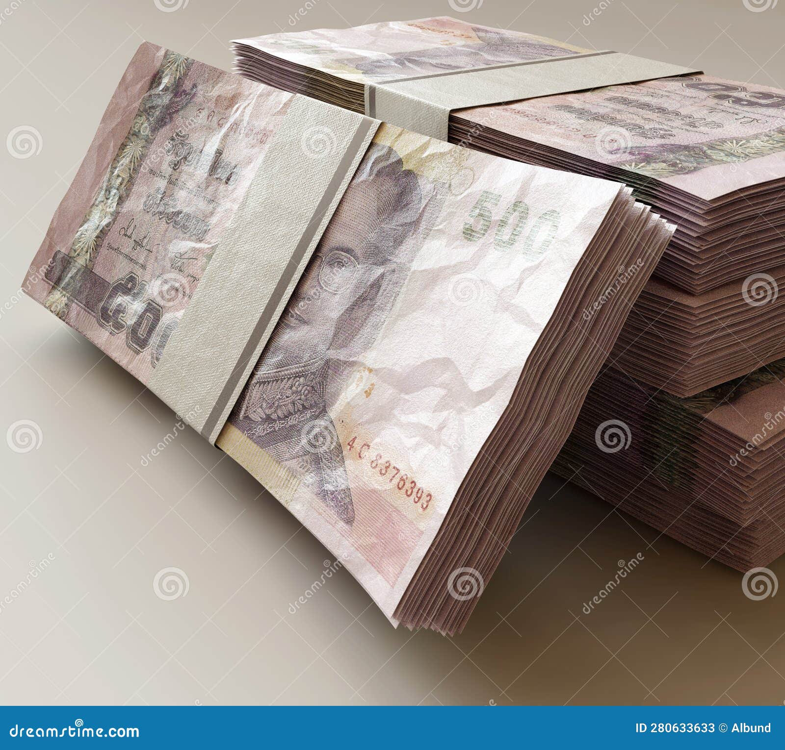 Bhat Cash Note Pile stock illustration. Illustration of monetary - 280633633