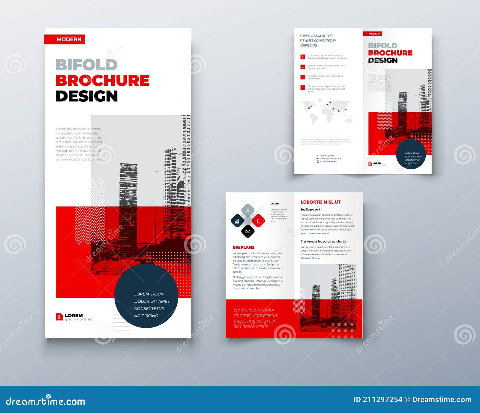 bi fold brochure or flyer  with circle. creative concept flyer or brochure. template is white with a place for