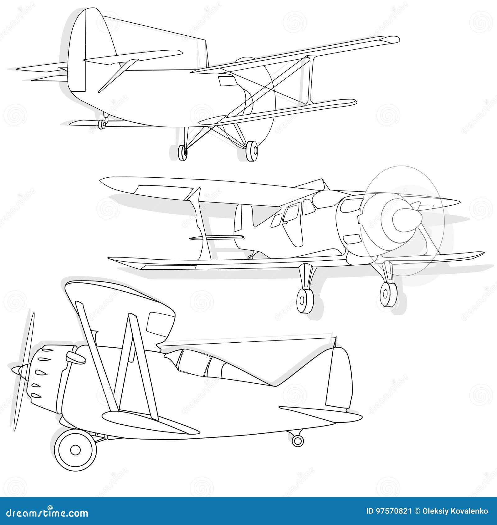 A Bi Plane Isolated on Sky. Stock Vector - Illustration of isolated ...