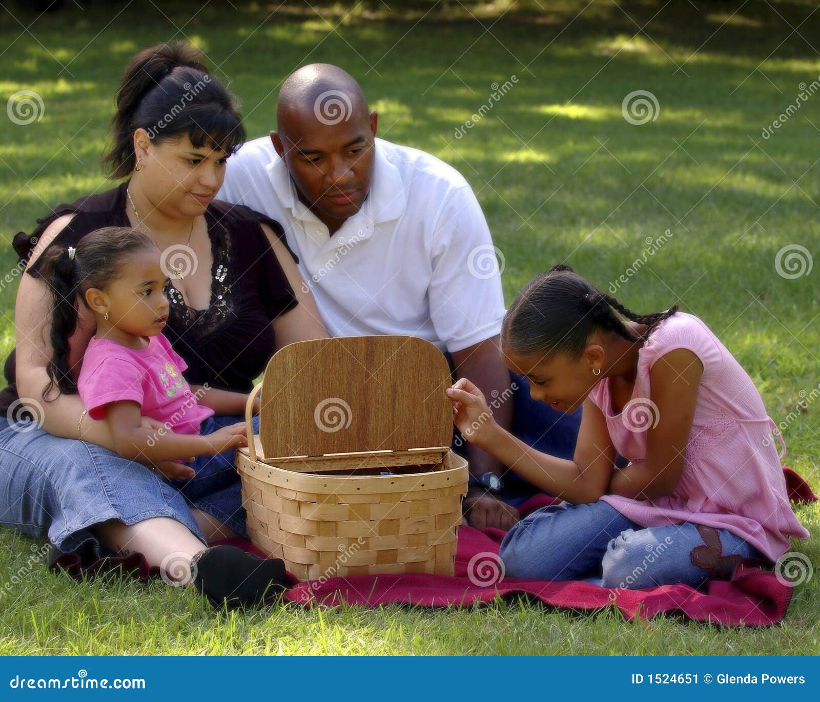 Bi-racial Family Picnic Stock Image - Image: 1524651