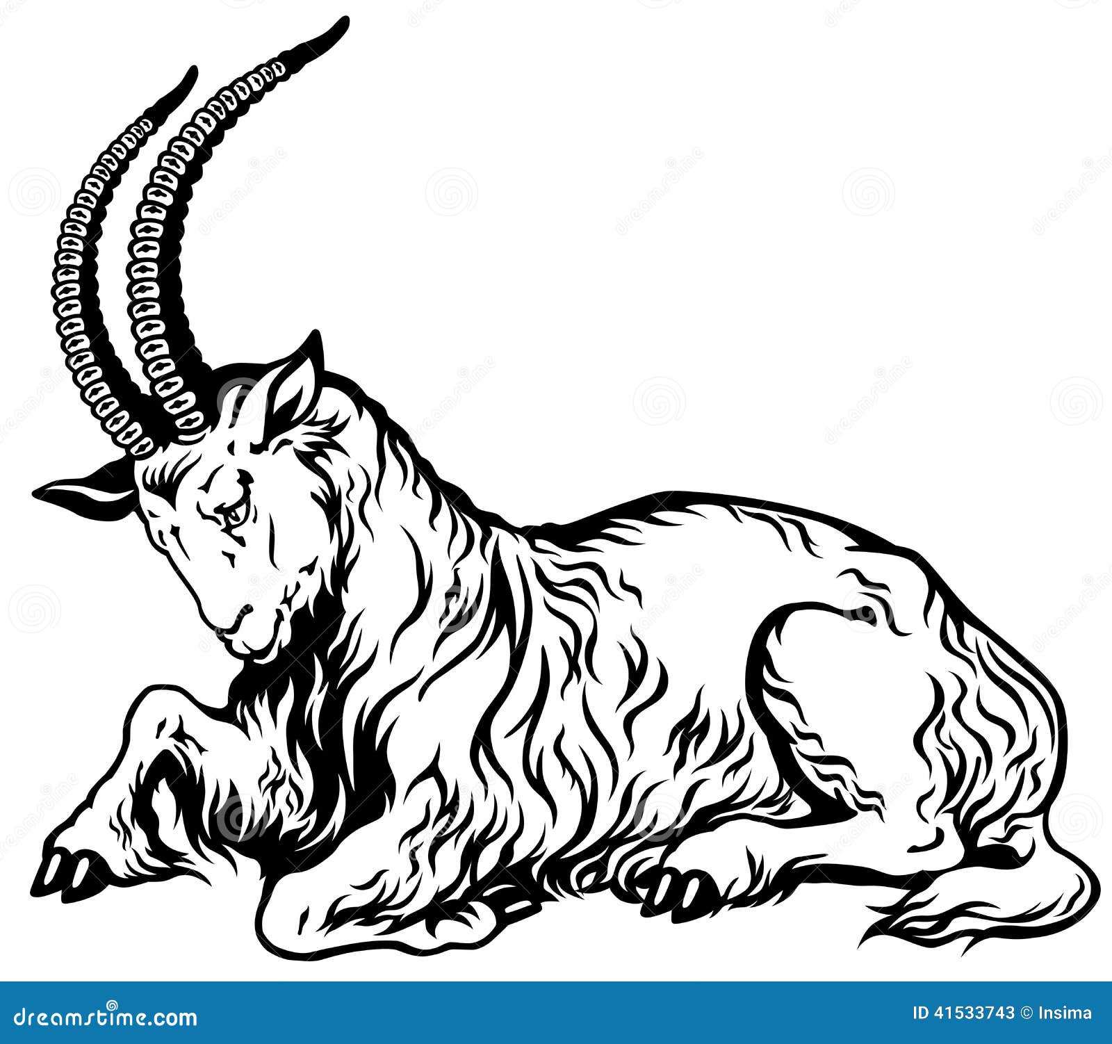 Bianco del nero dello zodiaco della capra Libera da Diritti