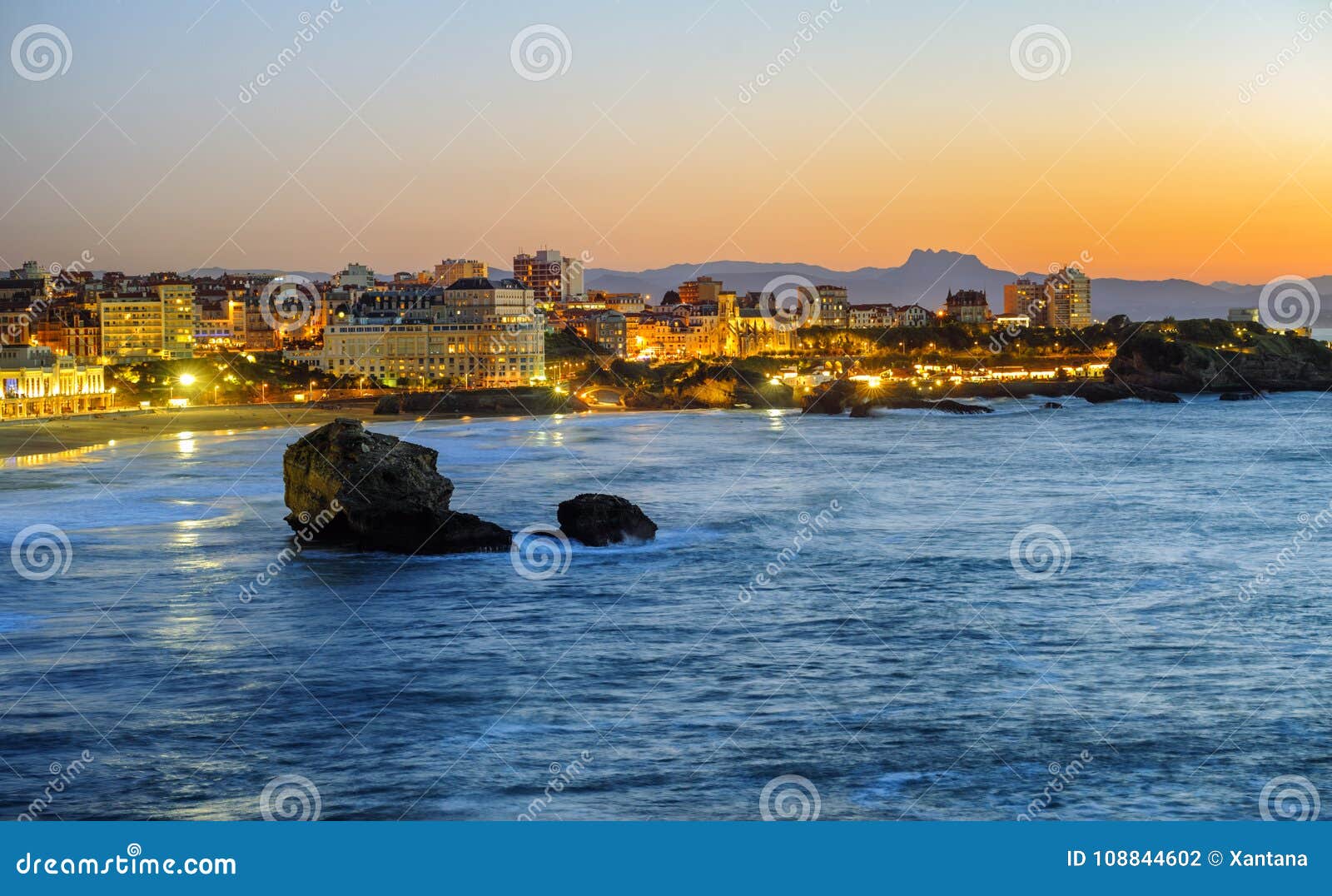 biarritz city, bay of biscay, basque country, france