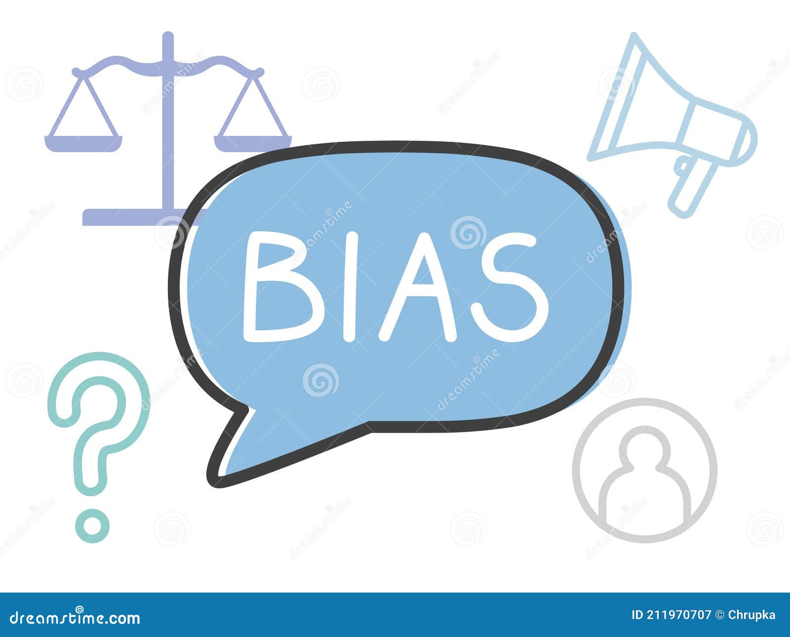 Bias Written in Speech Bubble Stock Vector Illustration of rights