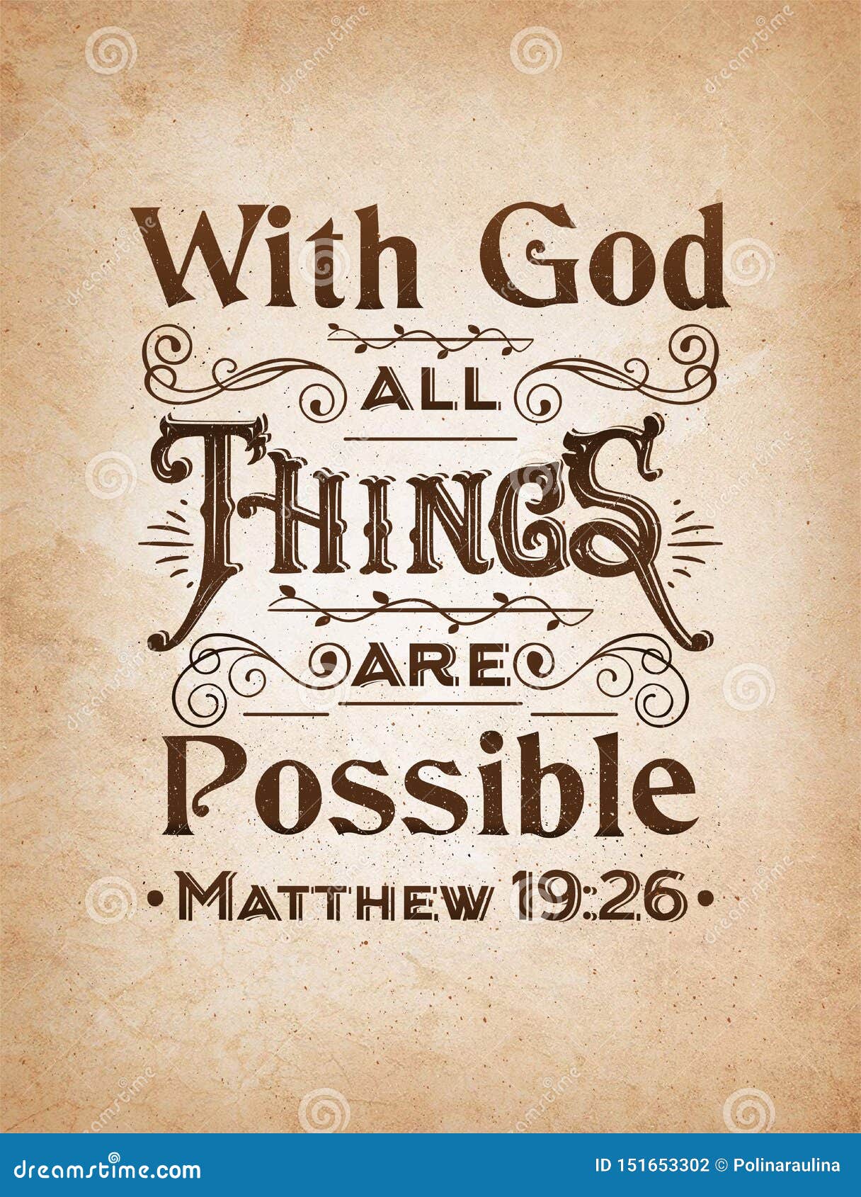 Biblical Background With Hand Lettering With God All Things Are Possible Stock Photo Illustration Of Christ Aged 151653302