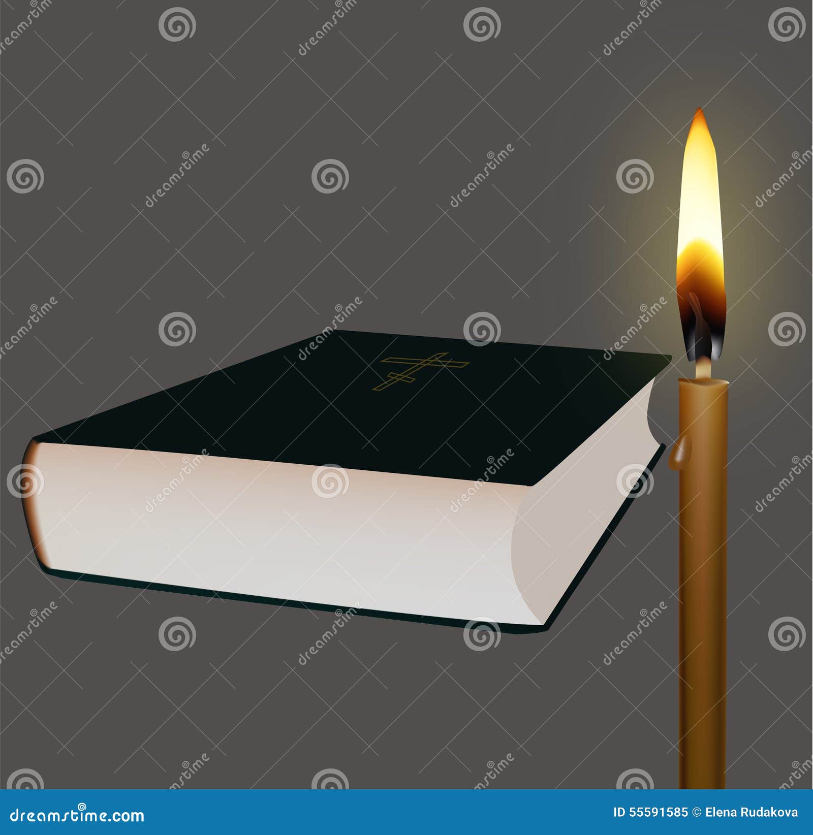 Bible and candle stock illustration. Illustration of easter 55591585