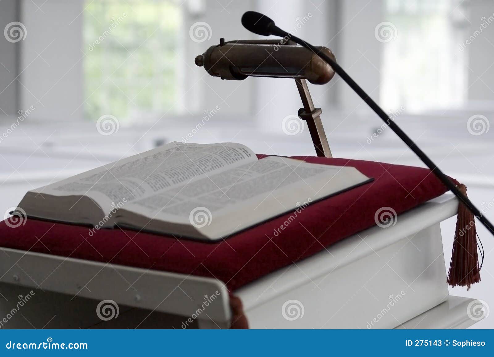 bible on church pulpit