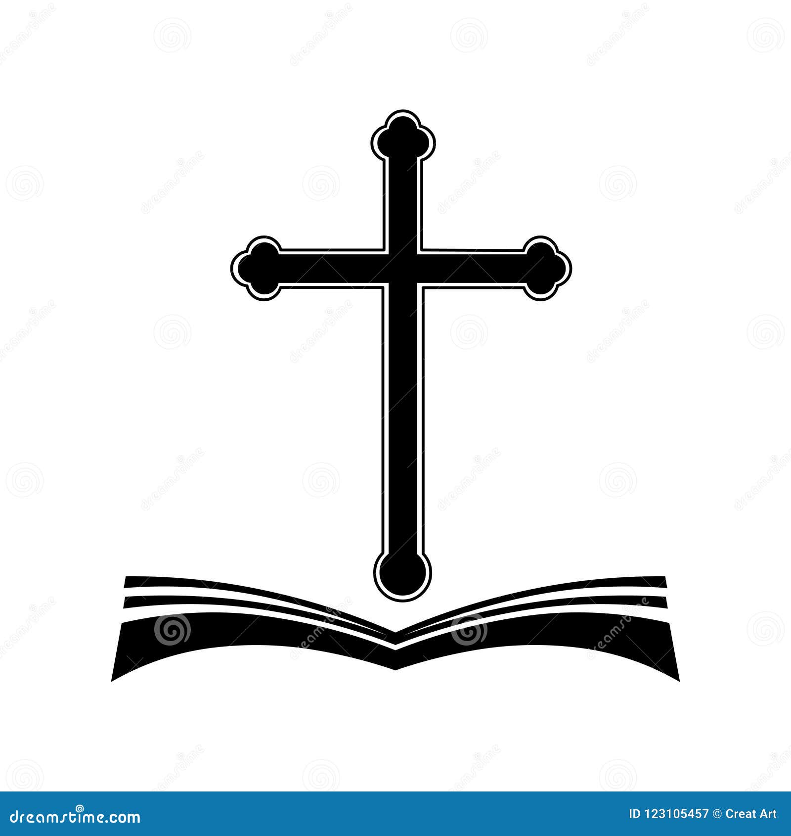 bible and cross . cross and bible logo.