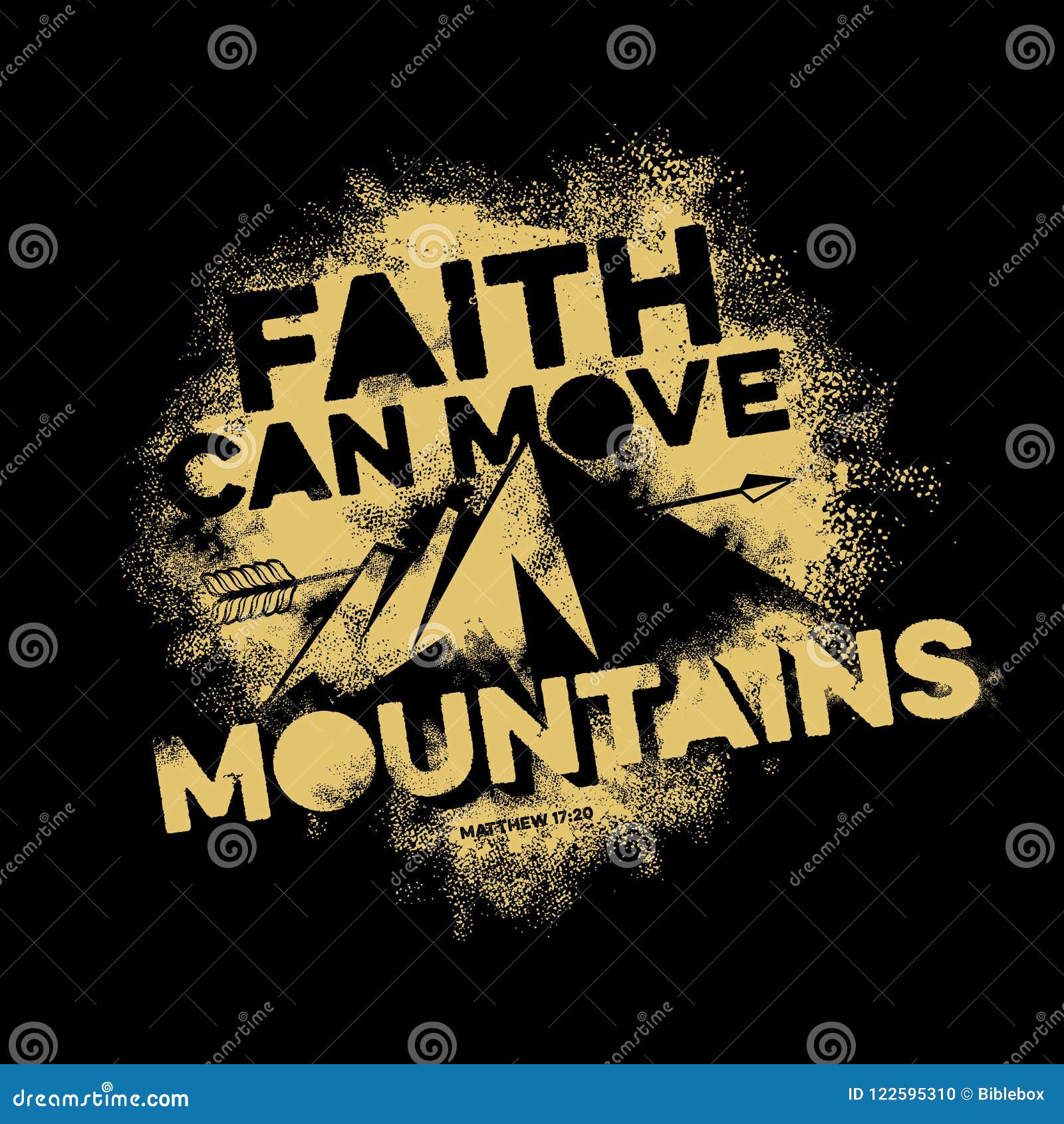 bible lettering. christian art. faith can move mountains