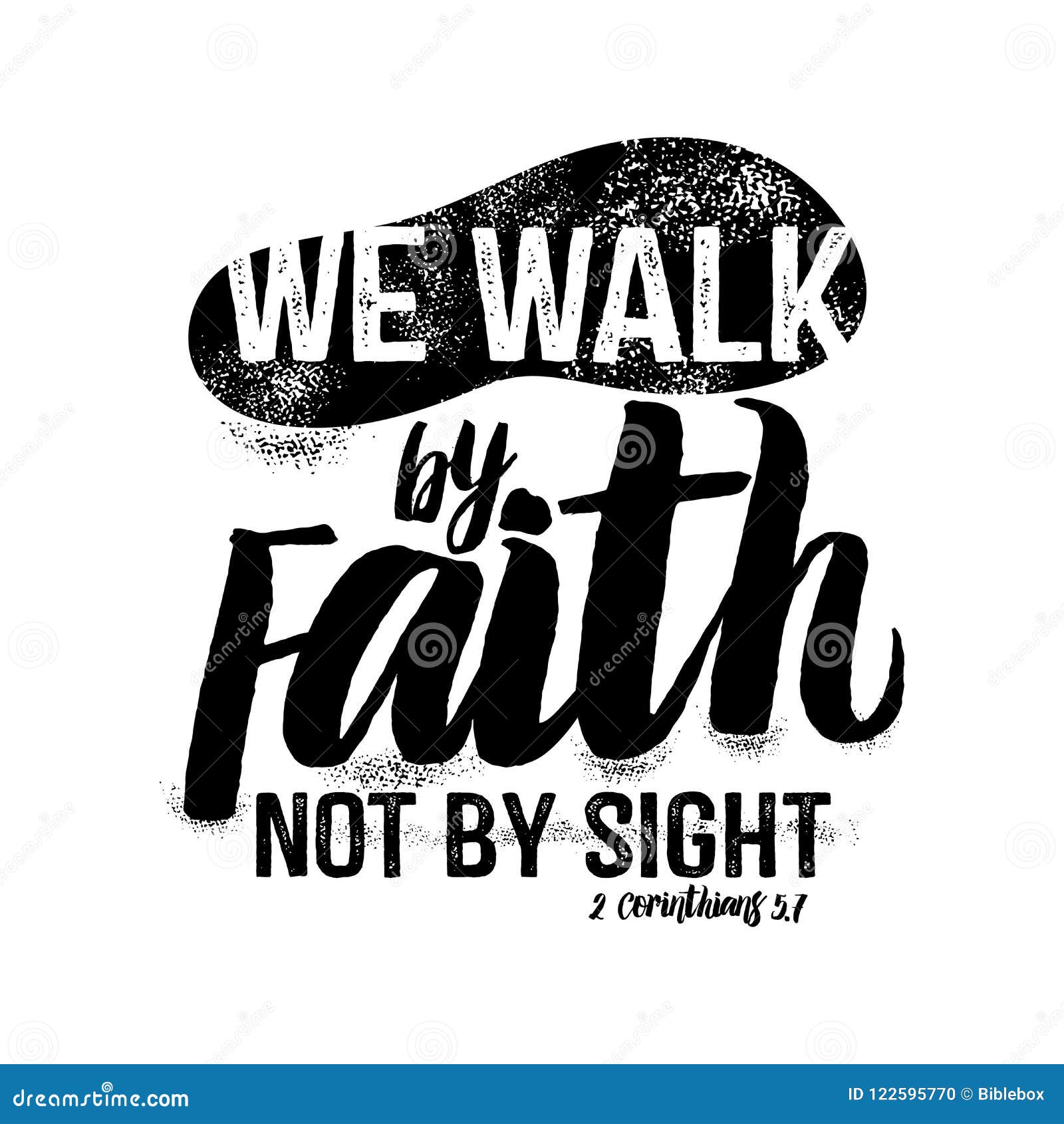 bible lettering. christian art. we walk by faith, not by sight