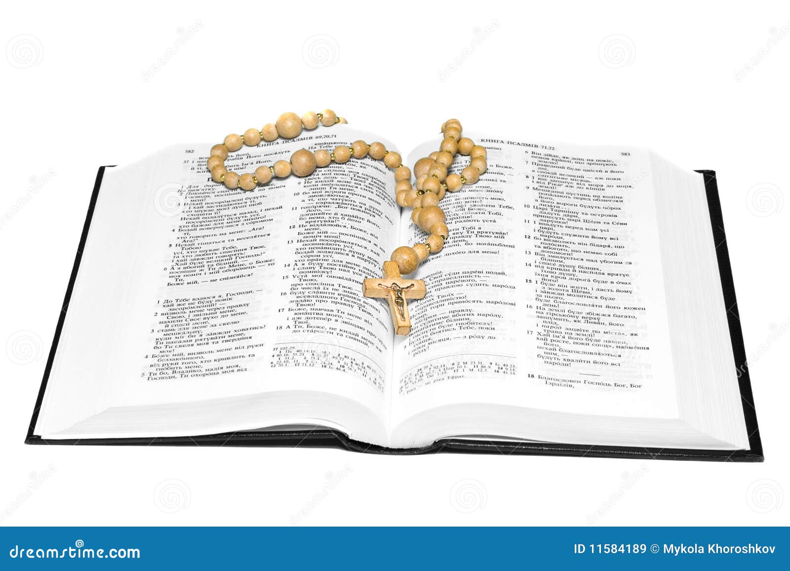 Bible Ouverte Avec La Croix Image stock Image du croix, psaume 11584189