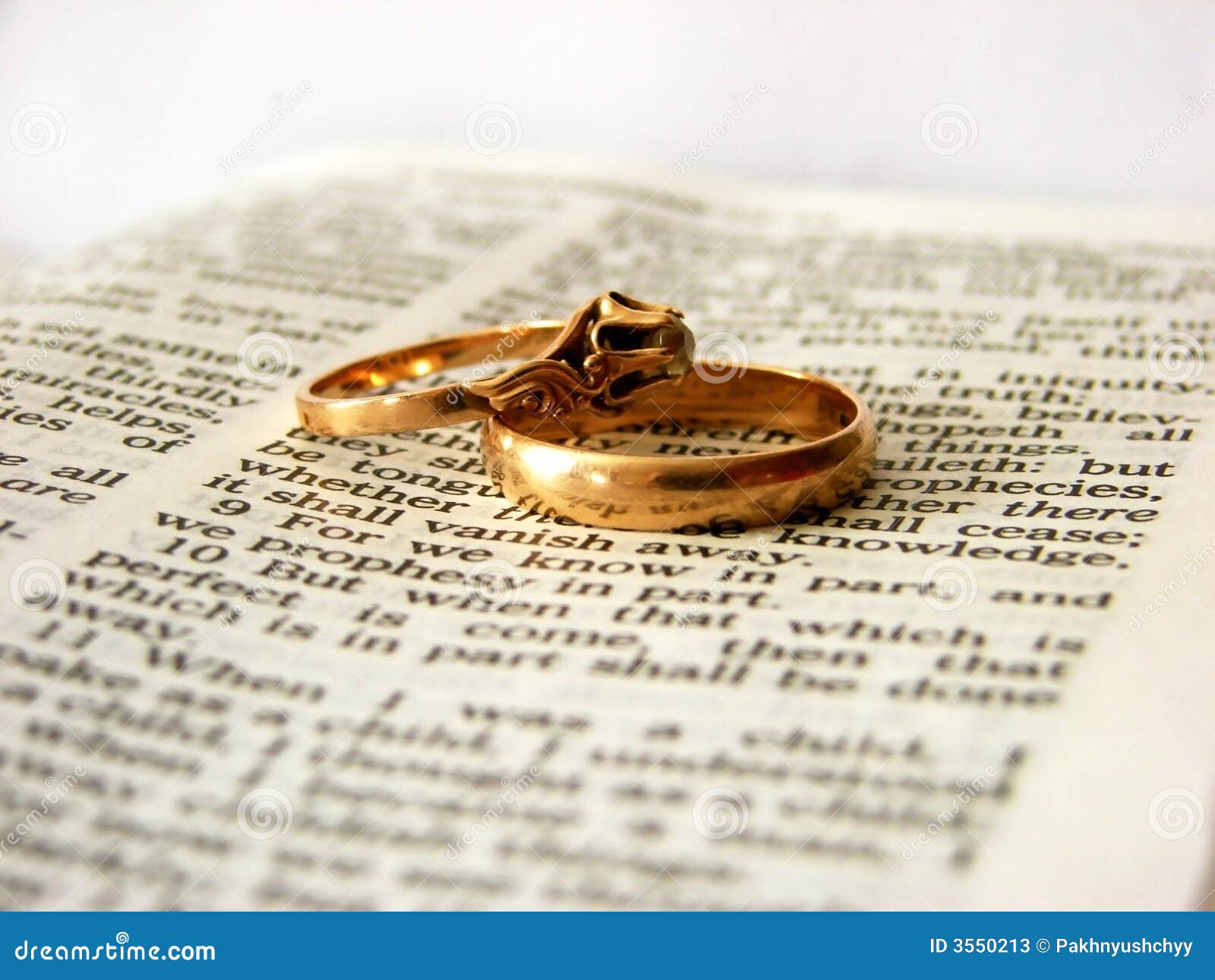 Bible and rings stock image. Image of commitment, book - 3550213