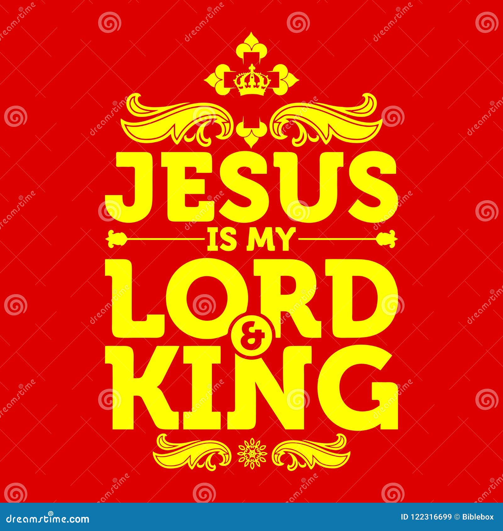 Bible Typographic Jesus Is My Lord And King Stock Vector