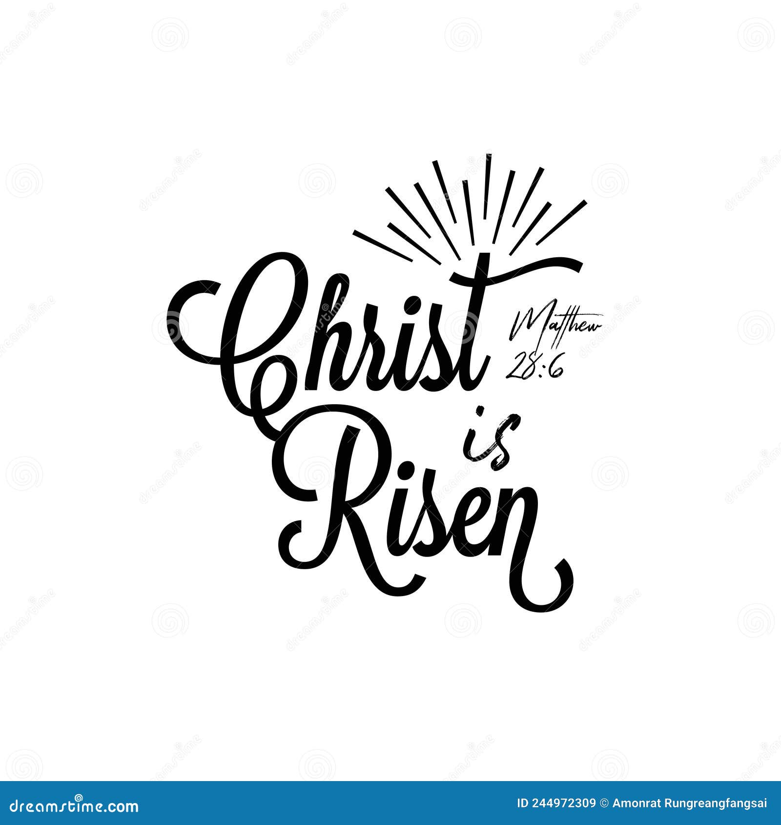 Bible Verse he Has Risen, Vector Illustration Stock Vector