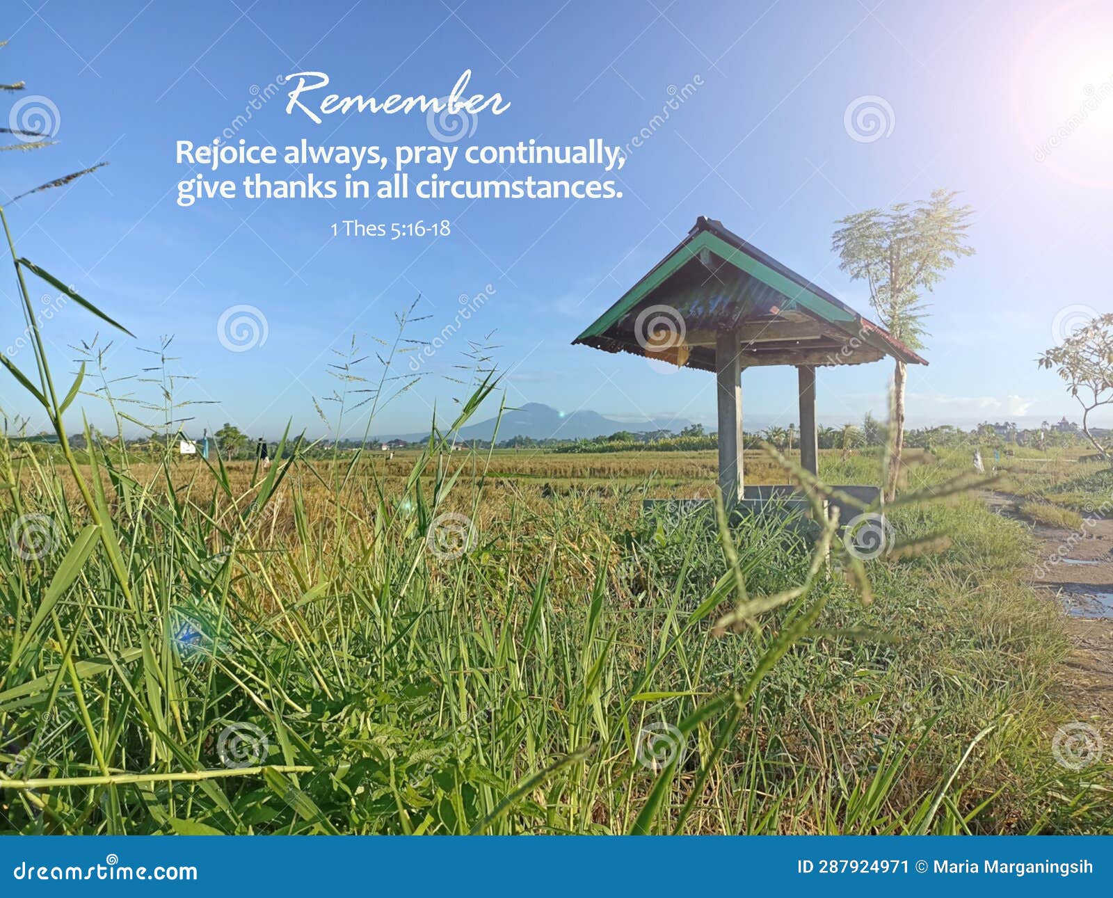 bible verse quote - remember rejoice always, pray continually, give thanks in all circumstances. 1 thessalonian 5:16-18ural