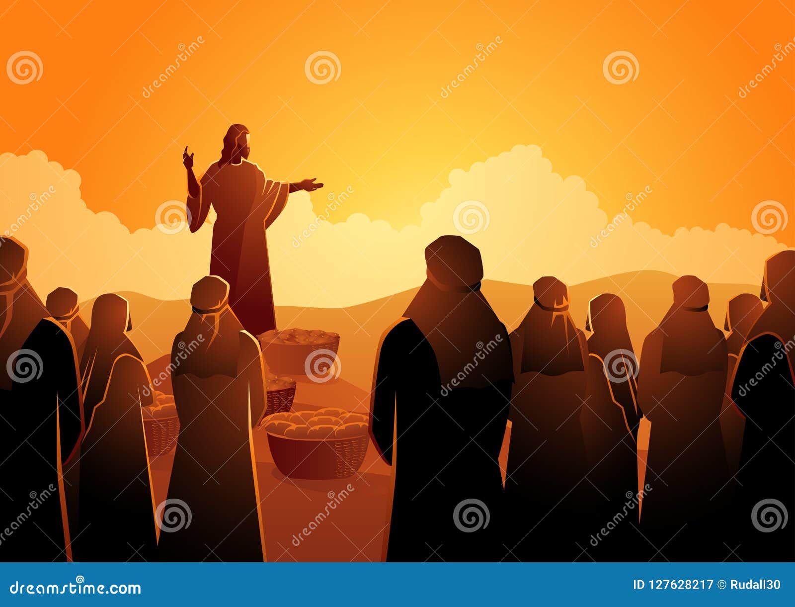Jesus Feeds Birds RoyaltyFree Stock Image 57621088
