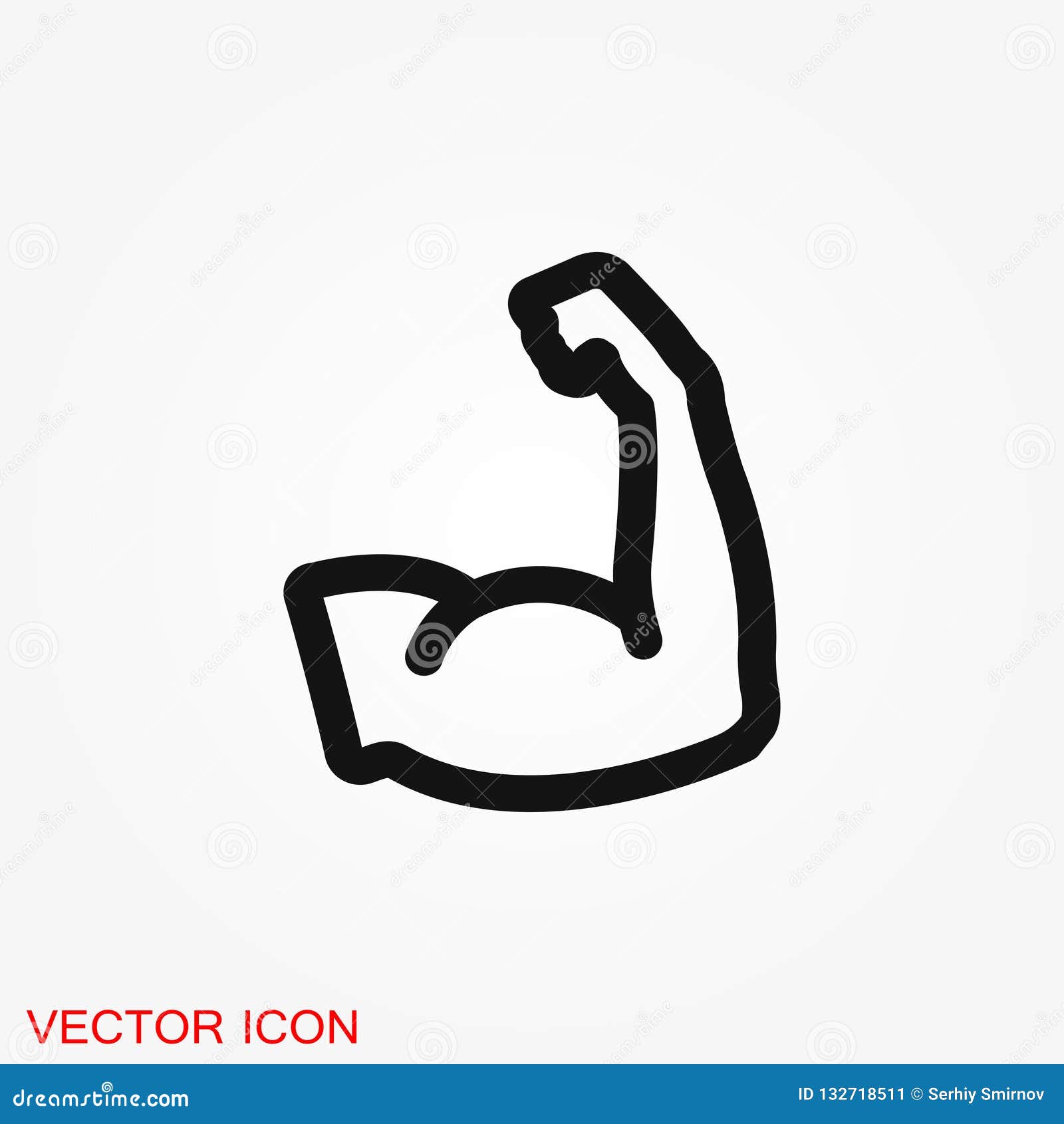 Biceps Icon, Muscle Strength or Power Icon Stock Illustration