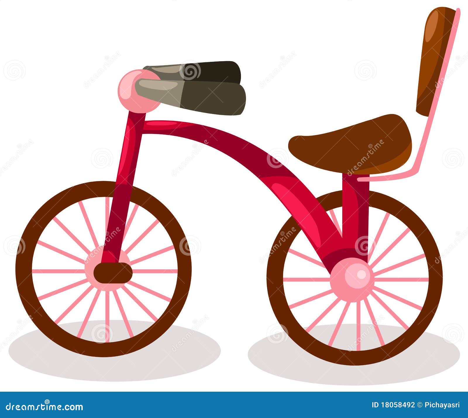 Ilustração da bicicleta isolada do miúdo dos desenhos animados no fundo branco