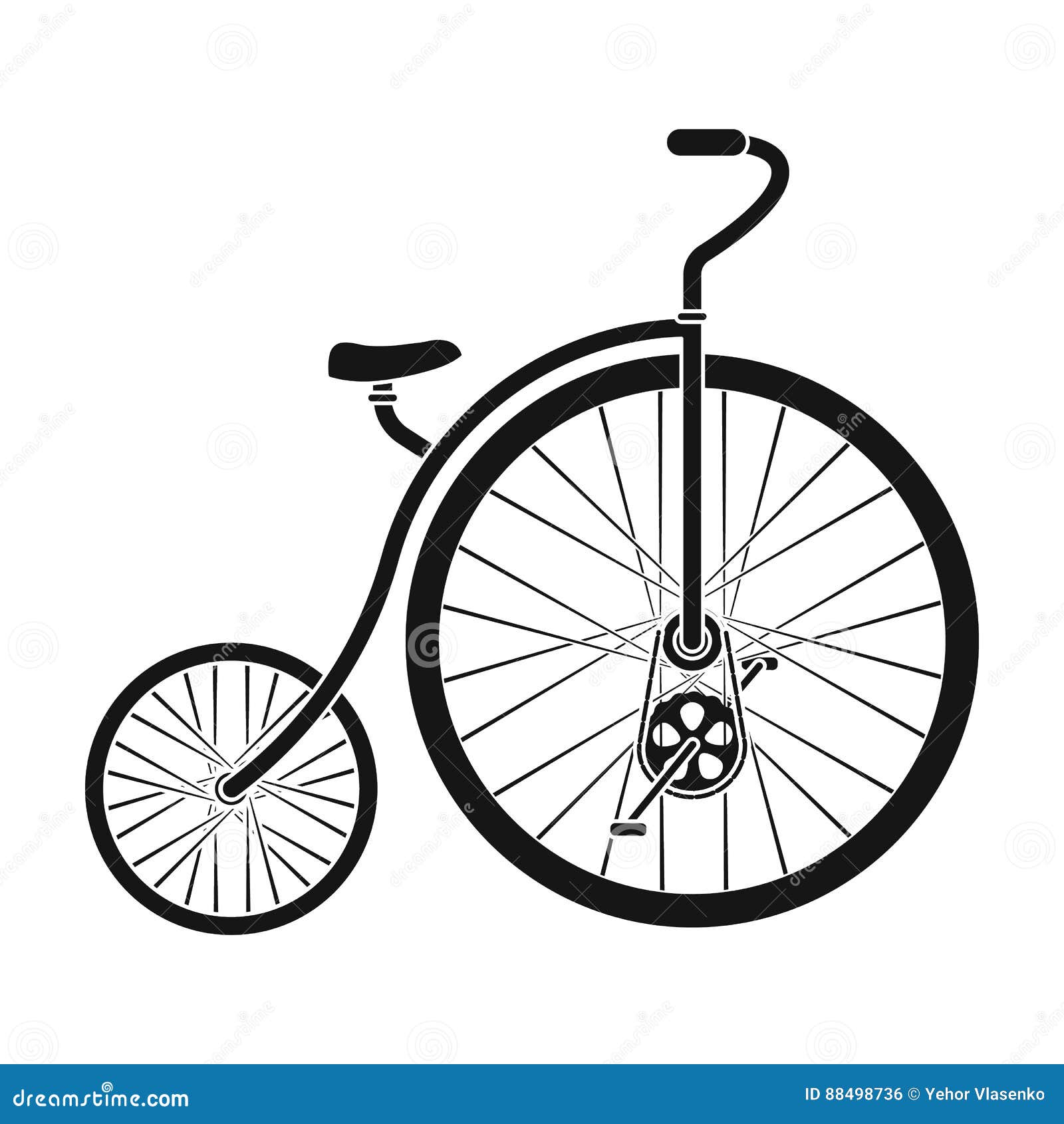 Del Vintage La Primera Bicicleta Rueda Pequeña Solo Icono De Diversa Bicicleta Símbolo Negro Del Vector Del Ilustración del Vector - Ilustración de bicis, vendimia: 88498736