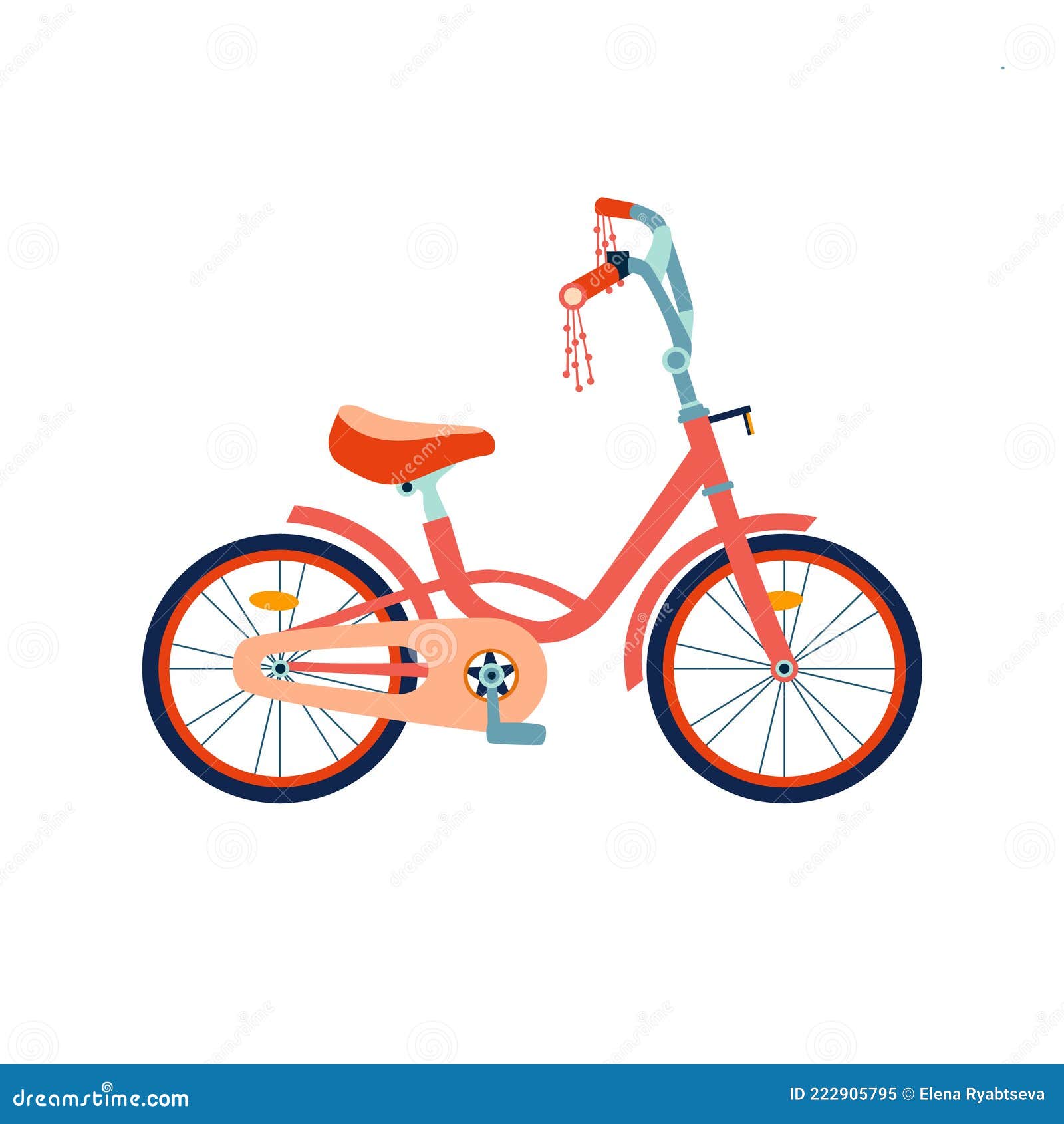 Bicicleta Infantil No Estilo Plano. ícone Colorido De Bicicleta