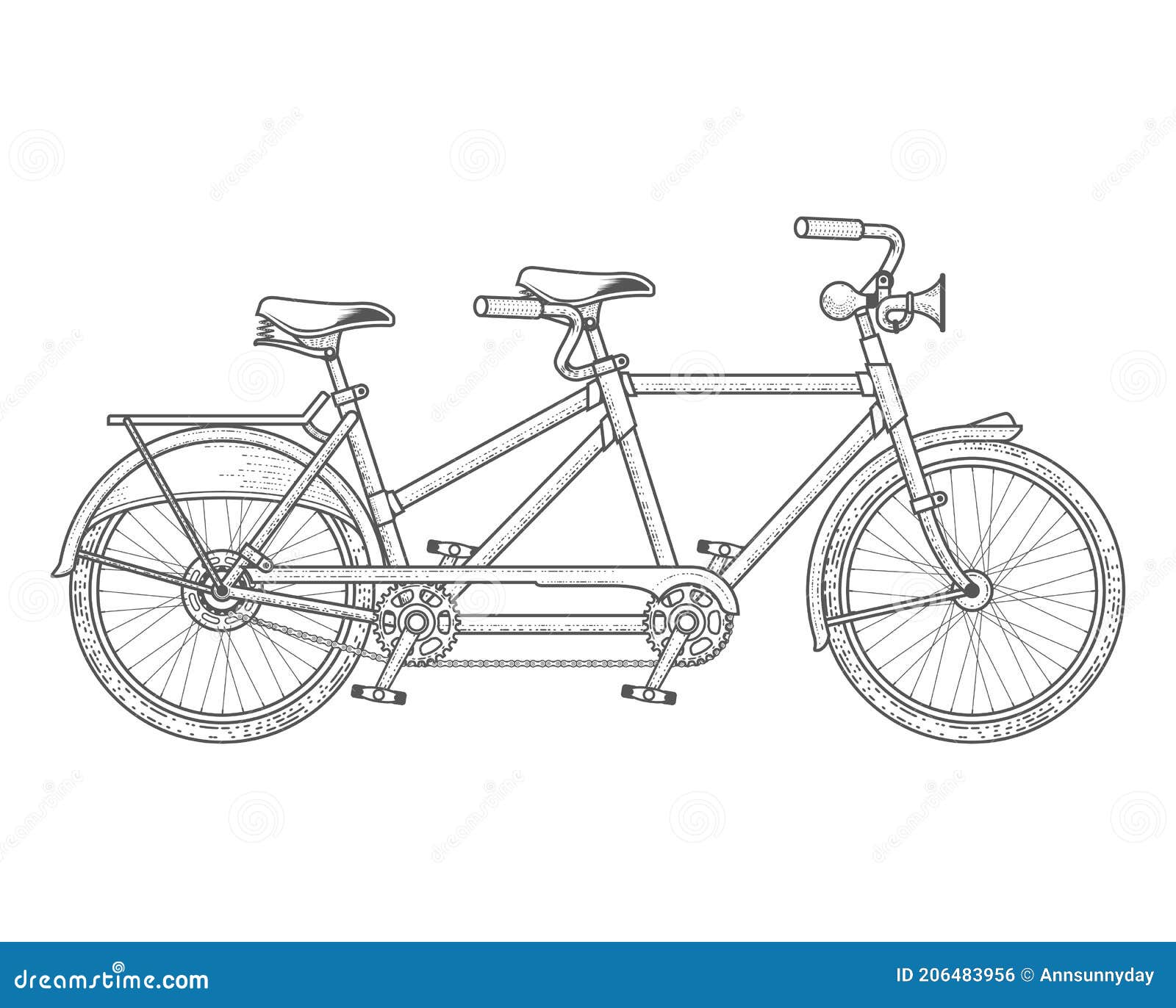 Bicicleta Tándem Bicicleta Gemela En Estilo Vintage Grabado Viejo Dos  Personas Tándem En Estilo Gráfico Ilustración del Vector - Ilustración de  bici, negro: 206483956